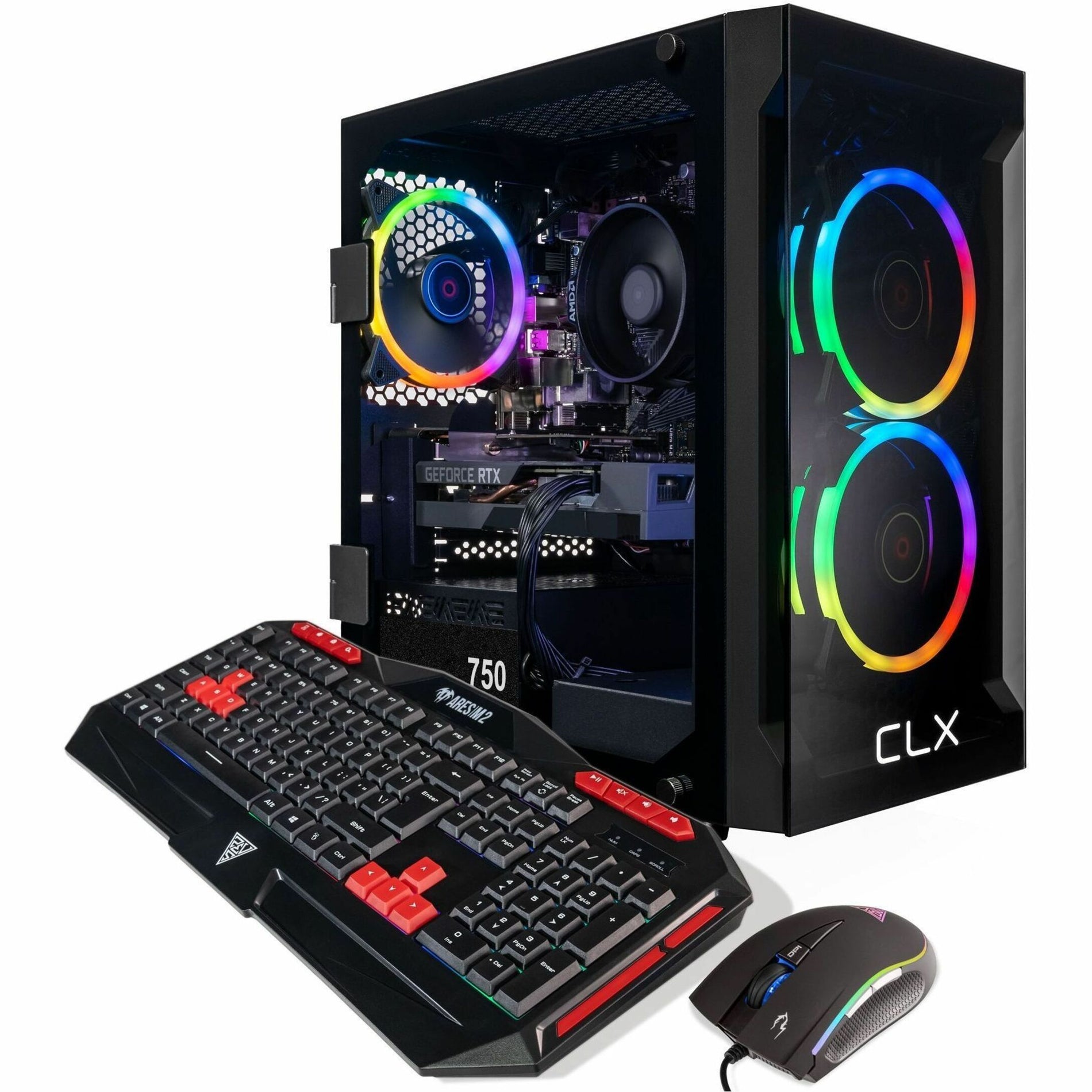 CLX TGMSETRTA3502BM SET Gaming Desktop Computer, Ryzen 7 5700X, 16GB DDR4, 1TB SSD, GeForce RTX 4060 Ti