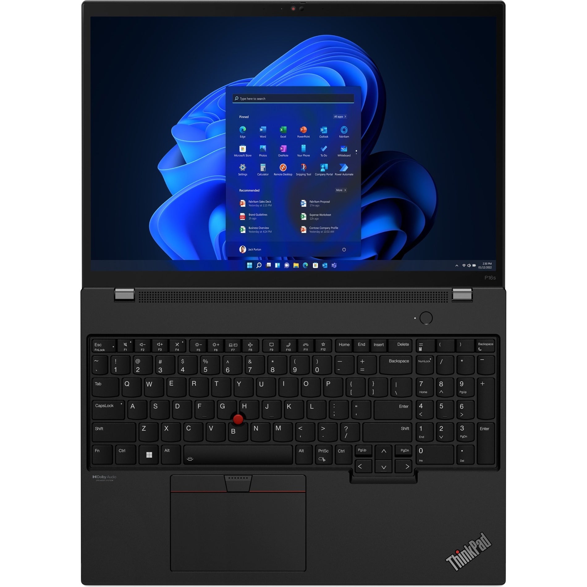 Lenovo 21HK003NUS ThinkPad P16s Gen 2 (Intel) Mobile Workstation, 16" Touchscreen, Core i7, 32GB RAM, 1TB SSD, Windows 11 Pro