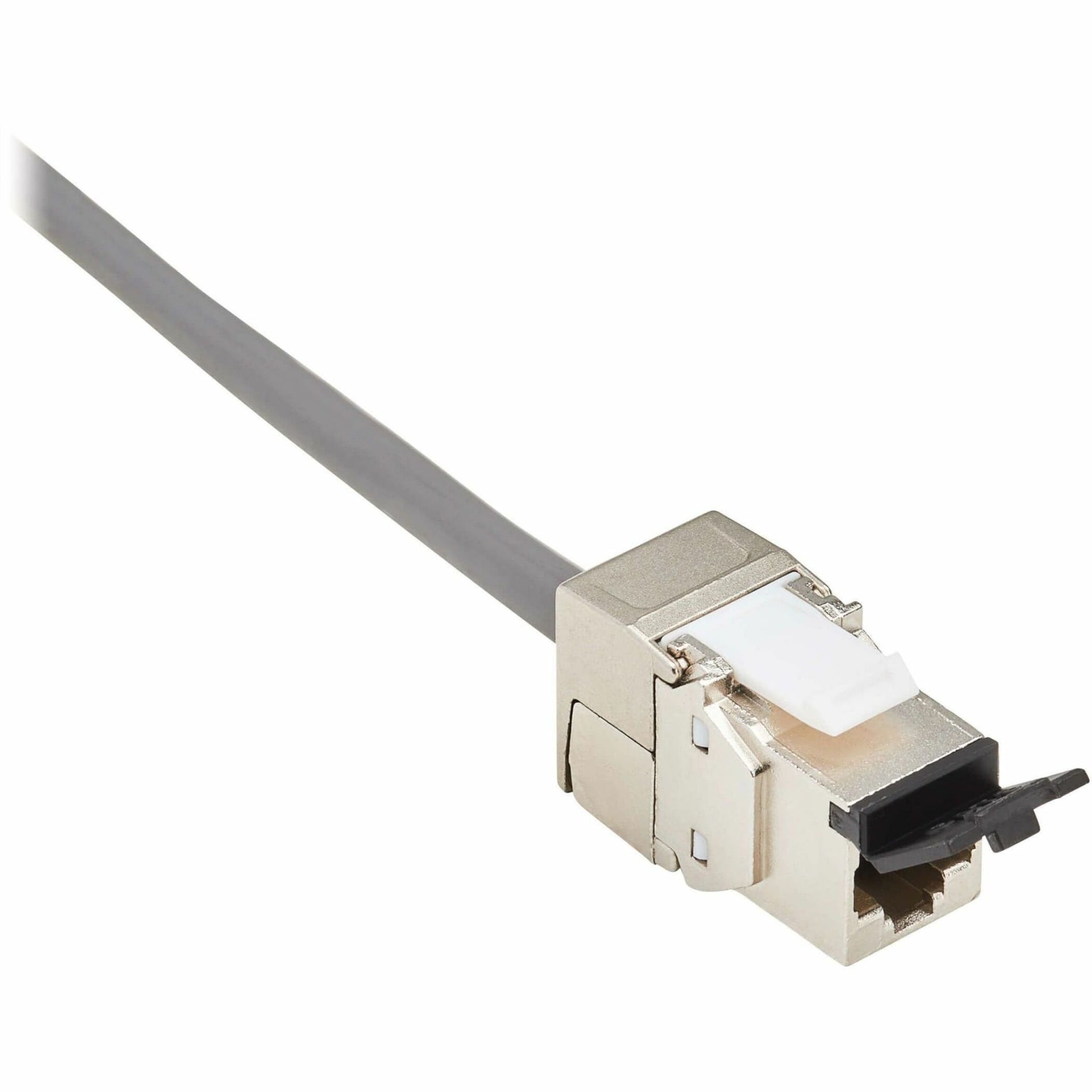 Tripp Lite N238-SHC8-TF-1 Cat8 STP Shielded Tool-Free Keystone Jack, 568A/568B, TAA, PoE, EMI/RF Protection, PoE++, 4-Pair Power over Ethernet (4PPoE) Support