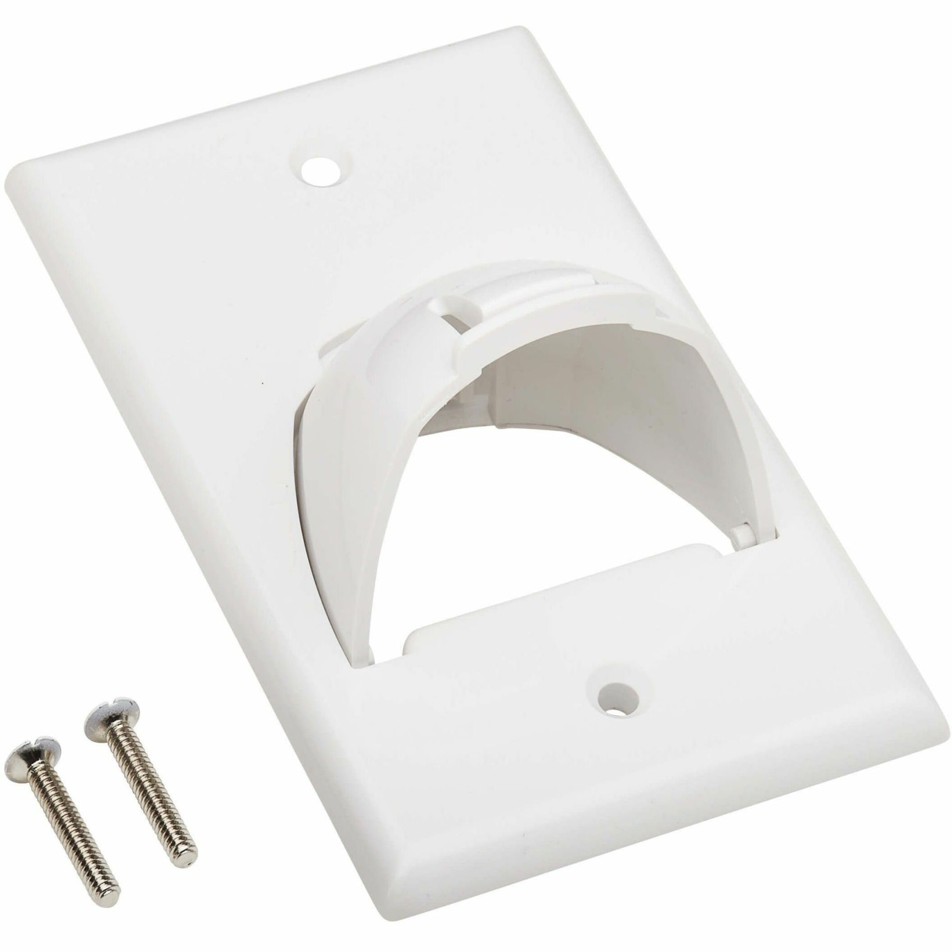 Tripp Lite N042-BC1-WH Single-Gang Up-or Down-Angle Bulk Cable Wall Plate, White, TAA Compliant, Home Theater, Auditorium, Office, Conference Room
