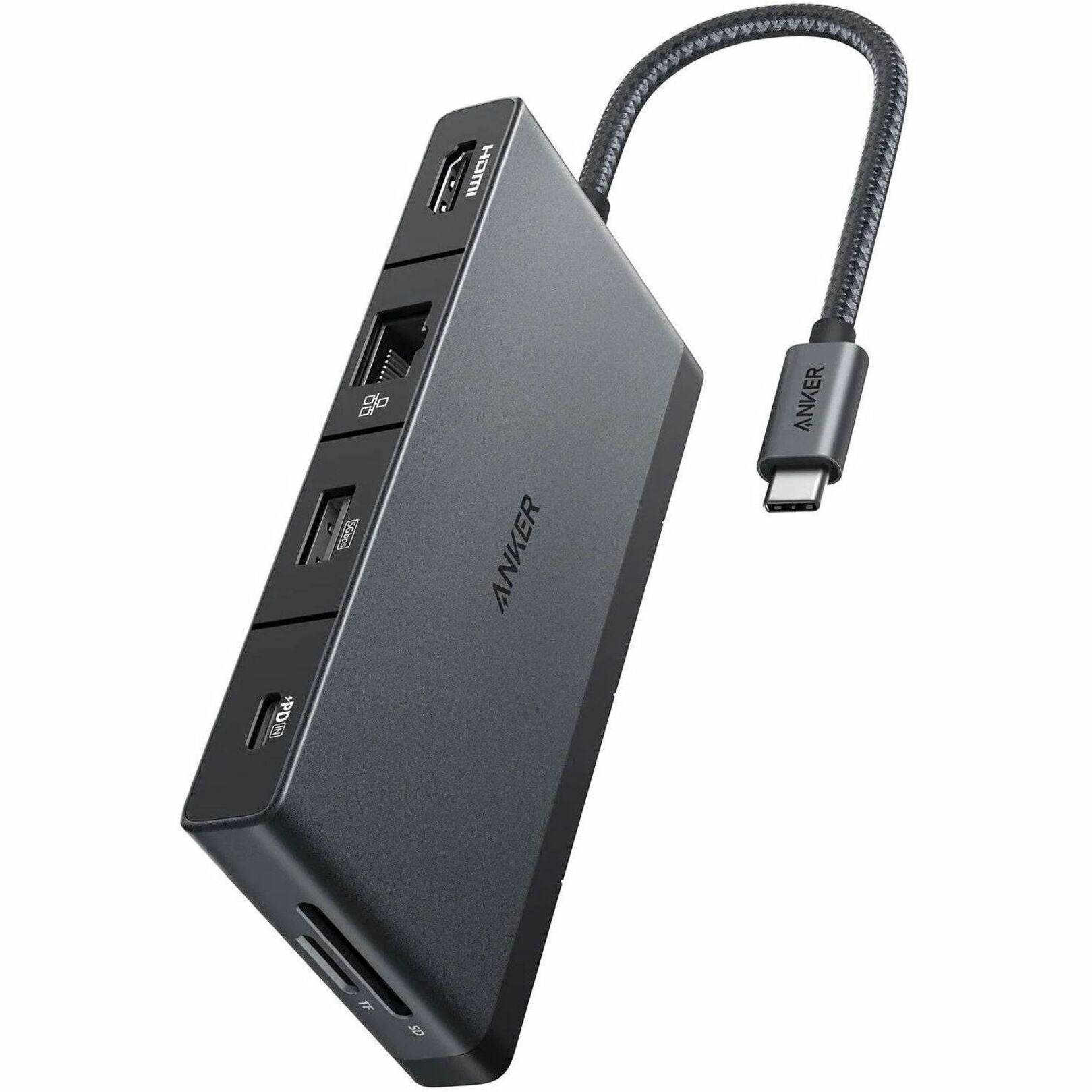 ANKER A8373H11 552 USB-C Hub (9-in-1, 4K HDMI), Power Delivery Pass-through, Gigabit Ethernet, Black