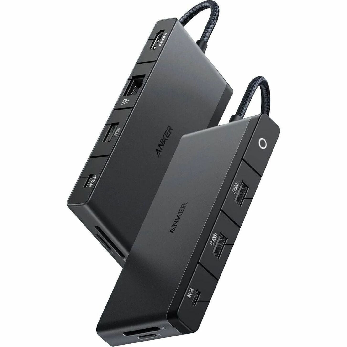 ANKER A8373H11 552 USB-C Hub (9-in-1, 4K HDMI), Power Delivery Pass-through, Gigabit Ethernet, Black