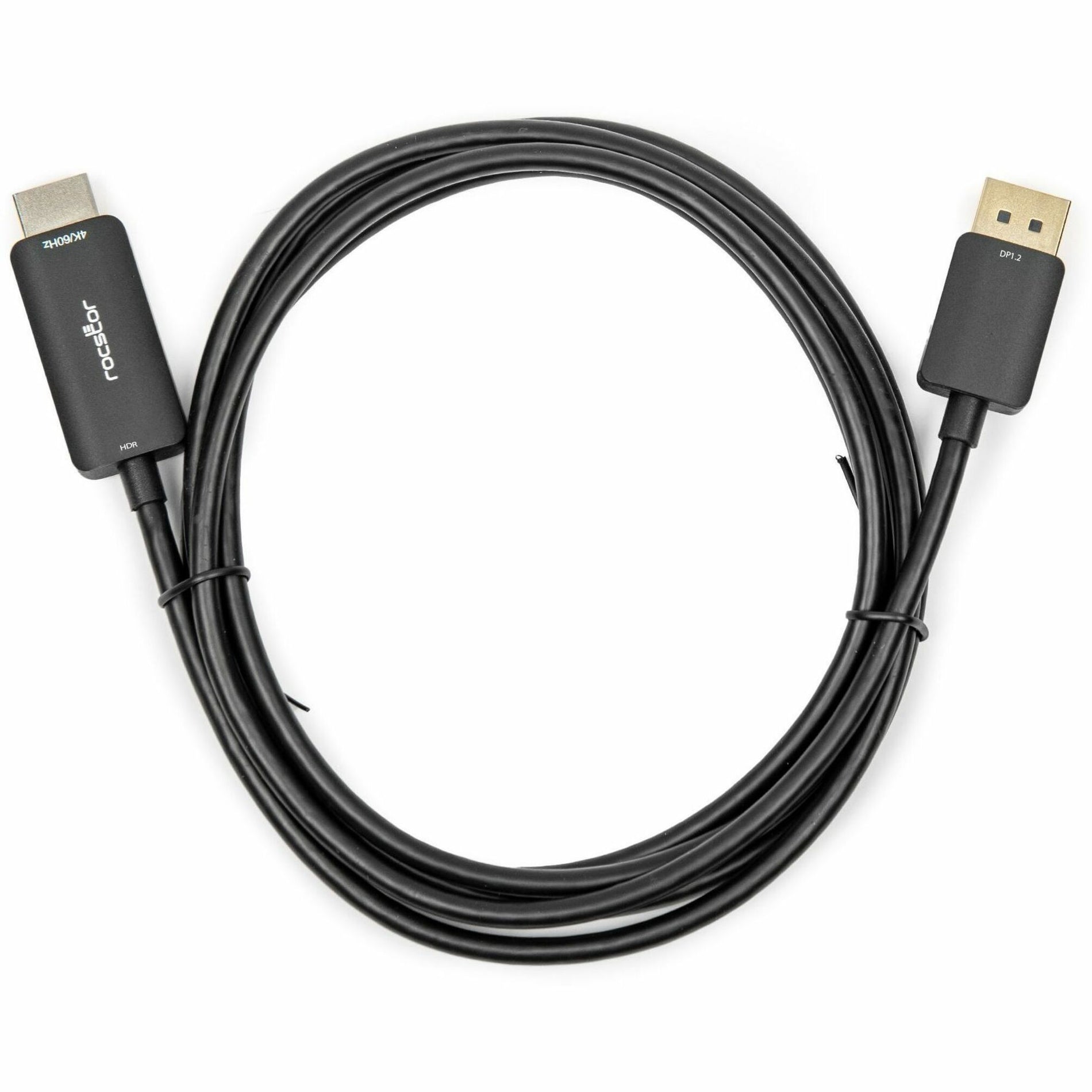 Rocstor Y10C127-B2 DisplayPort/HDMI Audio/Video Cable, 6 ft, Gold-Plated Connectors, 4K Supported
