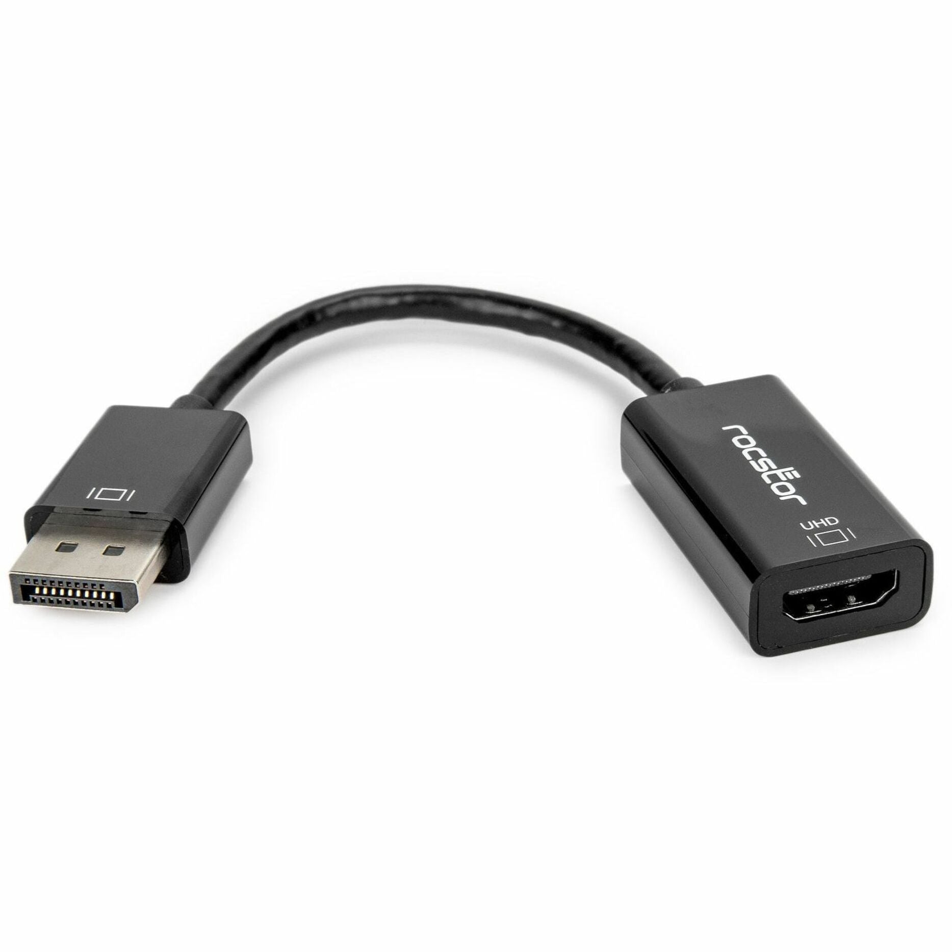 Rocstor Y10A101-B2 DisplayPort 1.2 to HDMI 4K/60Hz Active Adapter Converter - M/F - Black, Plug and Play, Lightweight