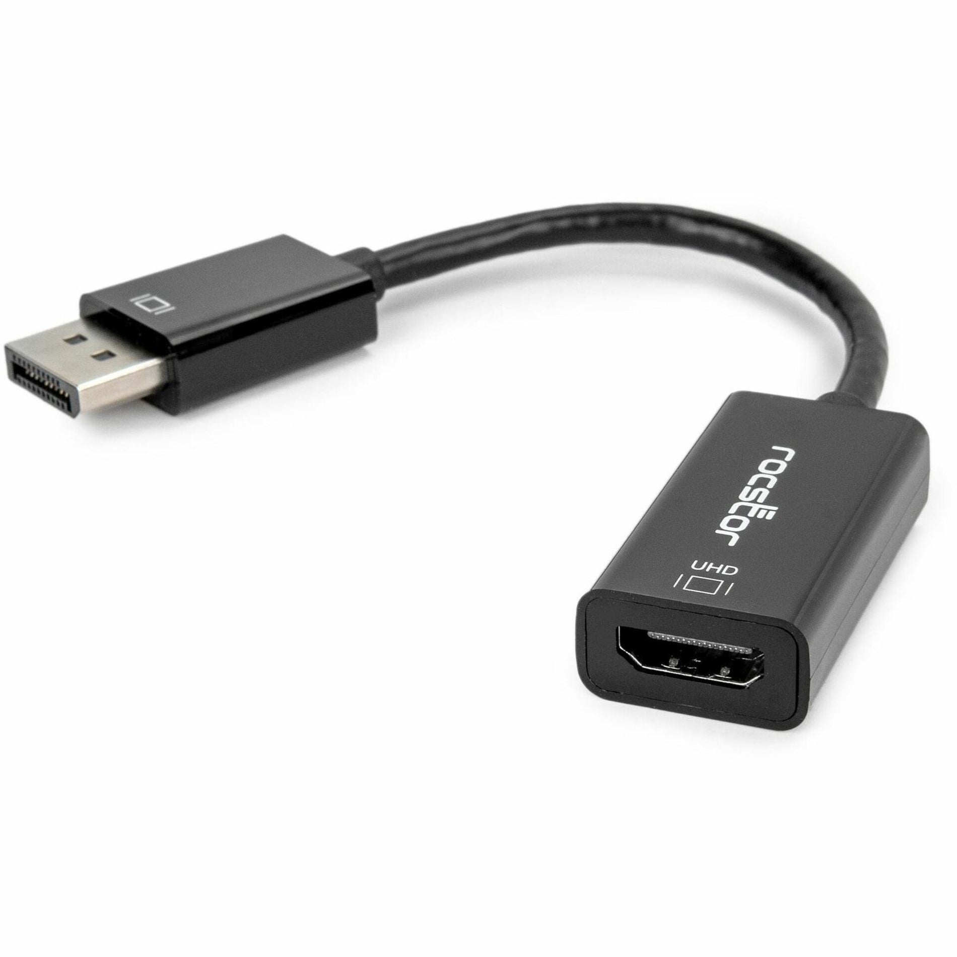 Rocstor Y10A101-B2 DisplayPort 1.2 to HDMI 4K/60Hz Active Adapter Converter - M/F - Black, Plug and Play, Lightweight