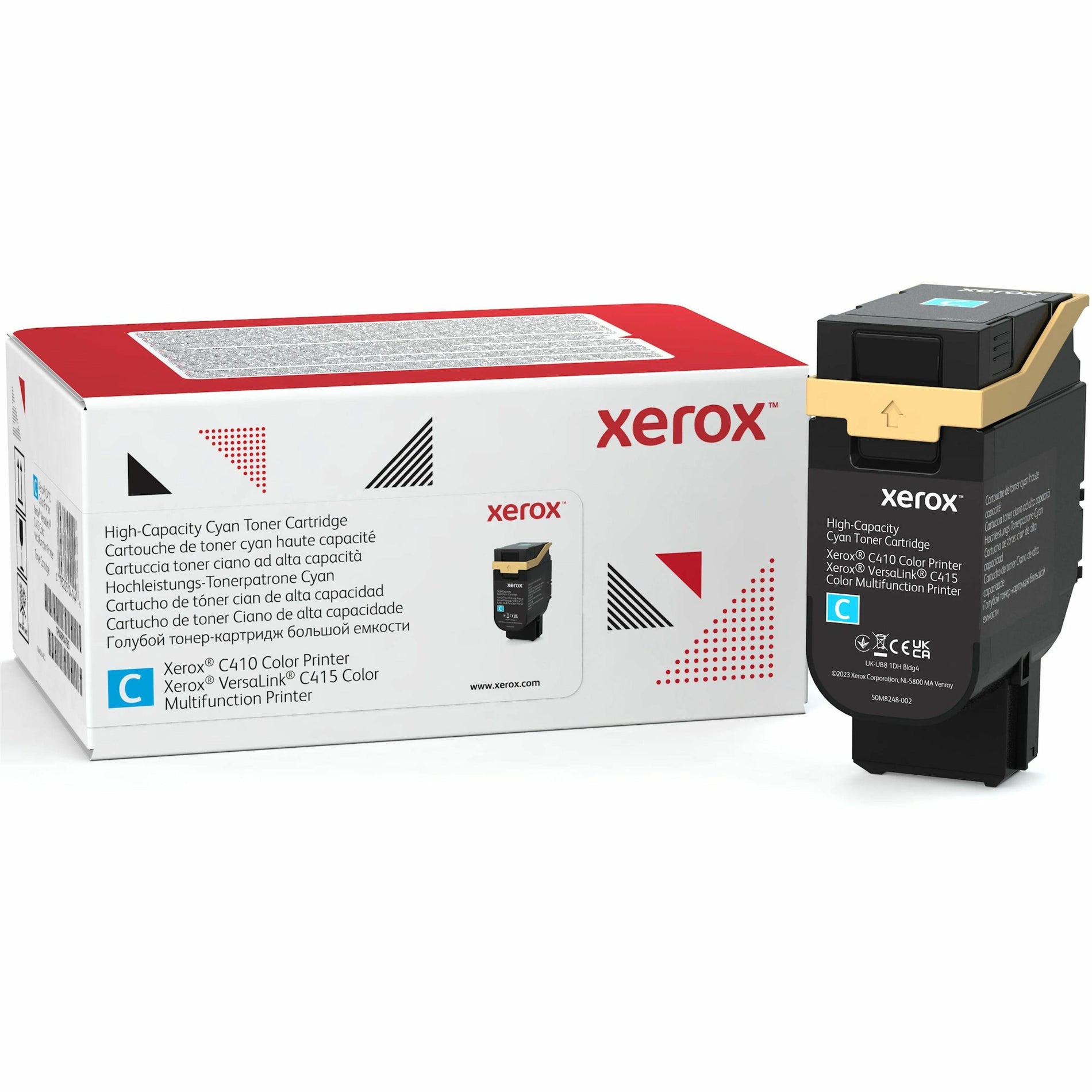 Xerox 006R04686 C410/VersaLink C415 Cyan High Capacity Toner Cartridge, Box - Return Program, 1 Pack