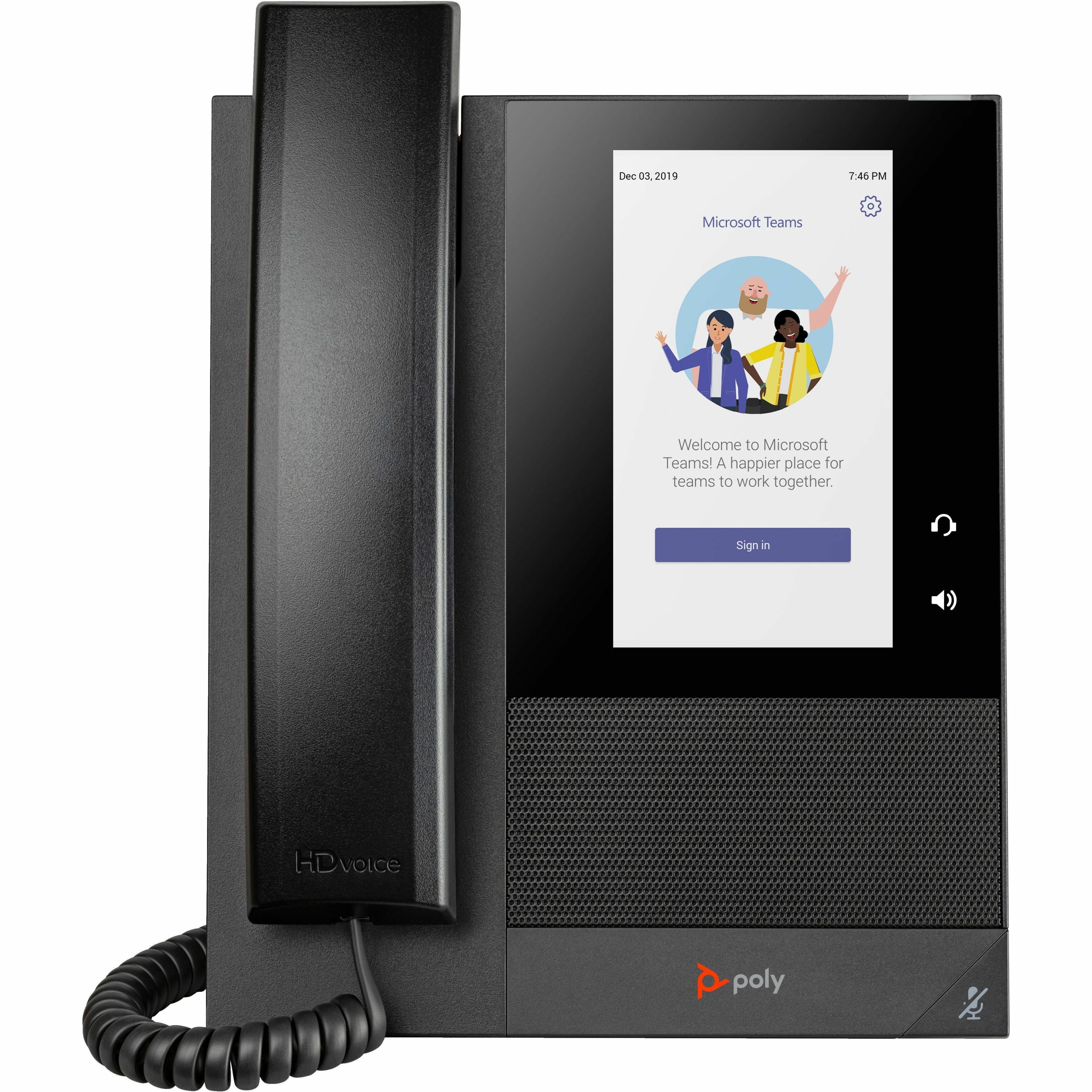 Poly 848Z8AA#AC3 CCX 400 Business Media Phone for Microsoft Teams and PoE-Enabled, Android 9.0, 1 Year Warranty, USB, Network (RJ-45), LCD Screen, Caller ID, VoIP