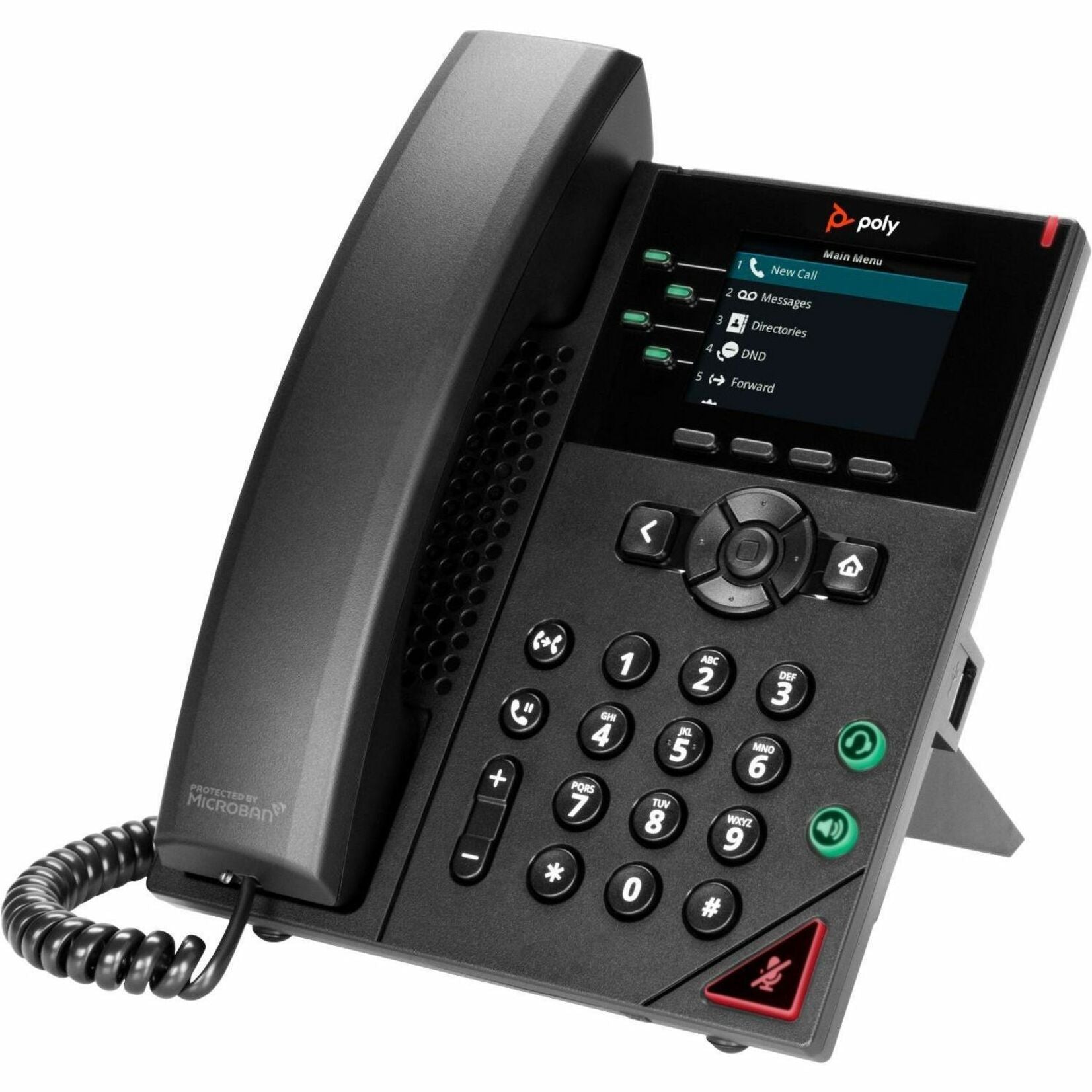 Poly VVX 250 IP Phone, 4-Line, PoE-Enabled, Black