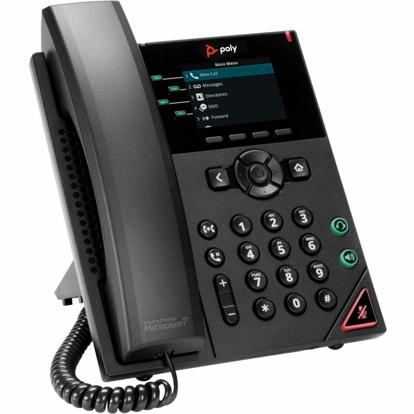 Poly VVX 250 IP Phone, 4-Line, PoE-Enabled, Black