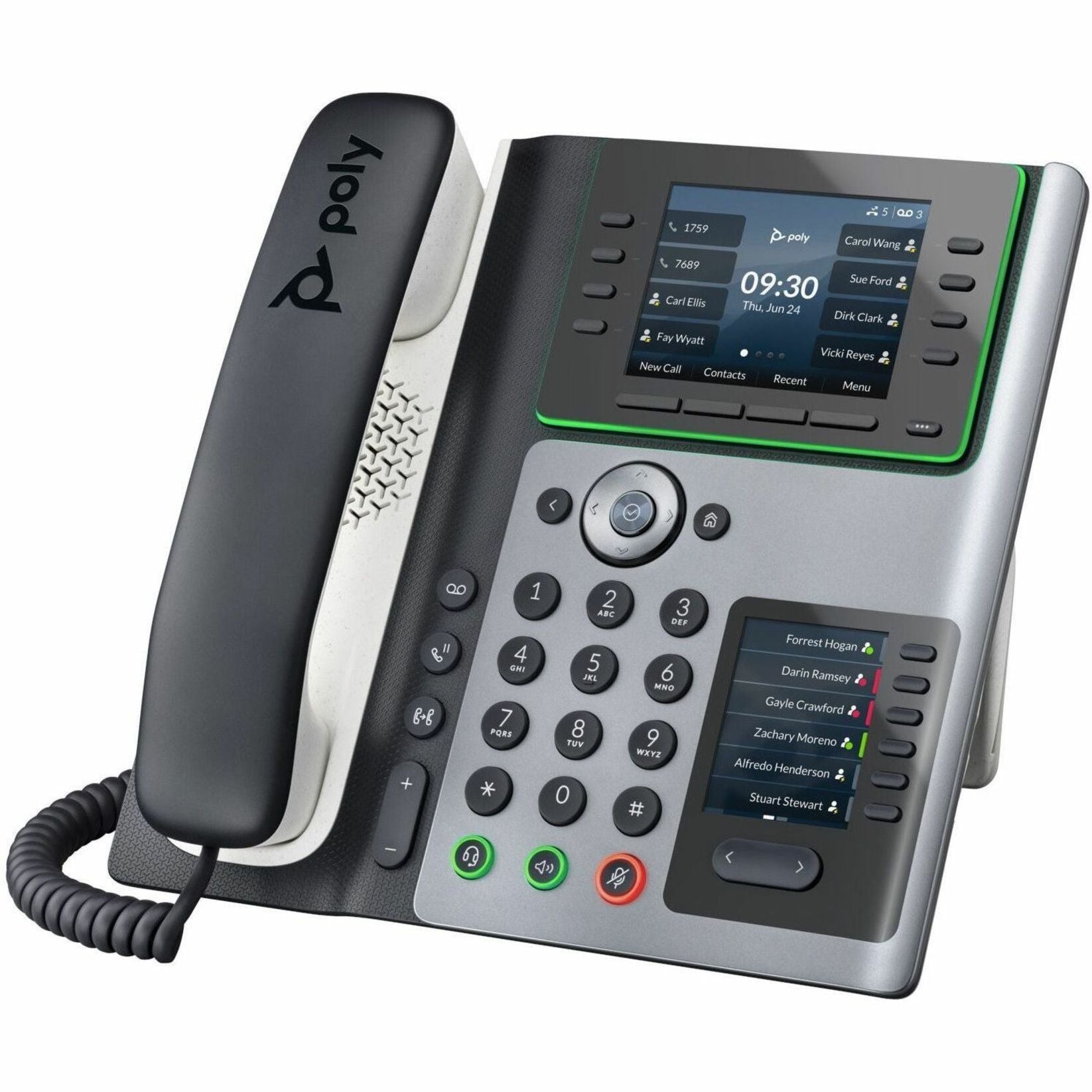 Poly Edge E400 IP Phone and PoE-enabled with Power Supply, Corded Desktop IP Phone, TAA Compliant