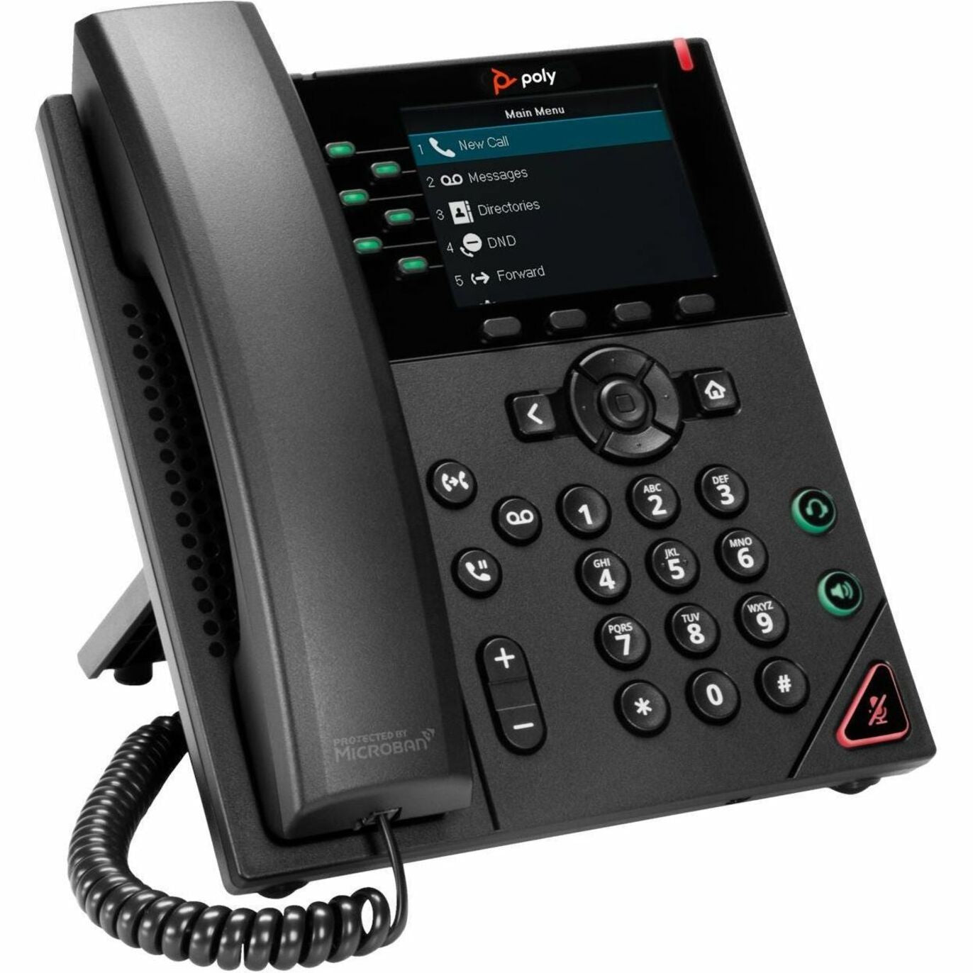 Poly VVX 350 IP Phone, 6-Line, PoE-Enabled, Black