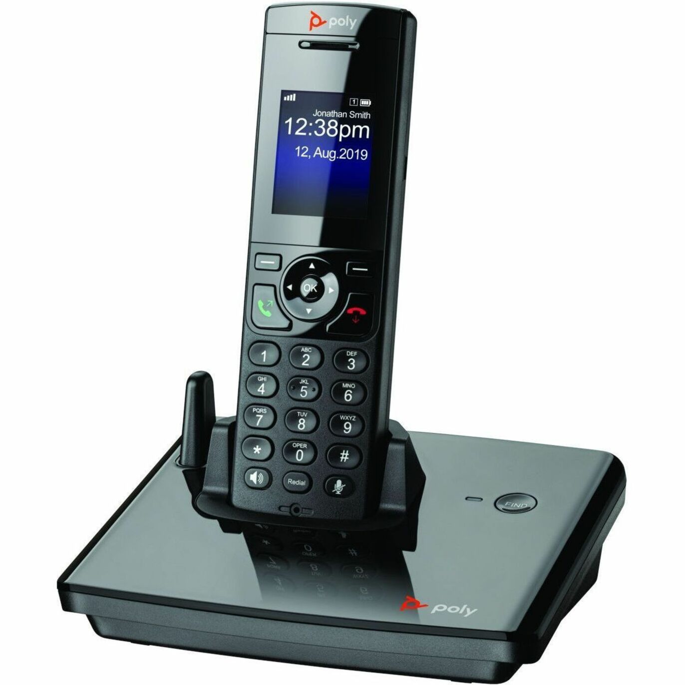 Poly VVX D230 Handset, Cordless DECT Phone with Speakerphone, Echo Cancellation, and 984.25 ft Wireless Operating Distance