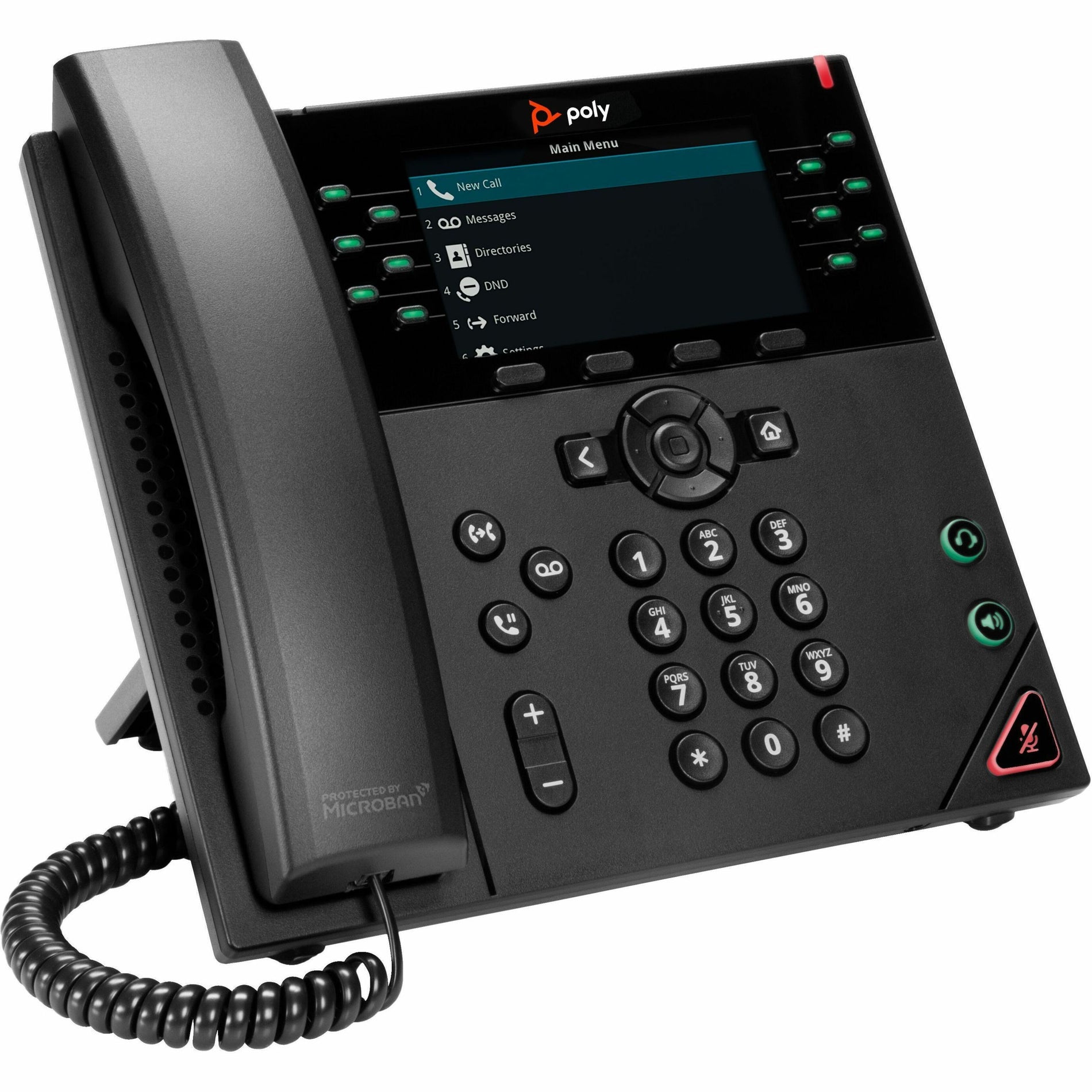 Poly VVX 450 12-Line IP Phone and PoE-Enabled with Power Supply, Energy Star, 1 Year Warranty