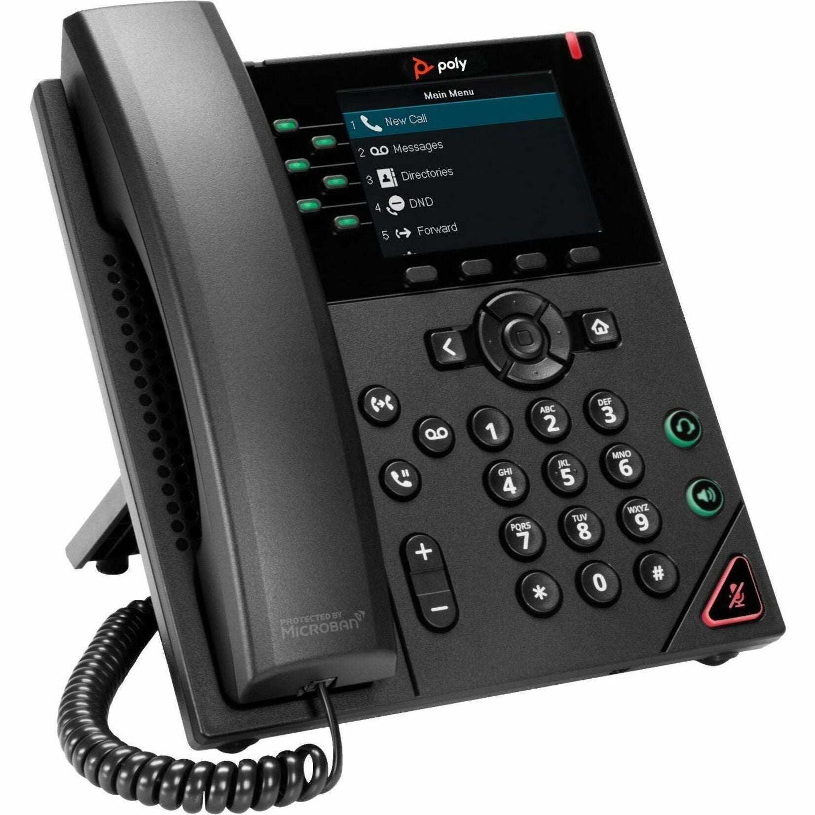 Poly 89B68AA VVX 350 IP Phone, 6-Line, PoE-enabled, Black, TAA Compliant