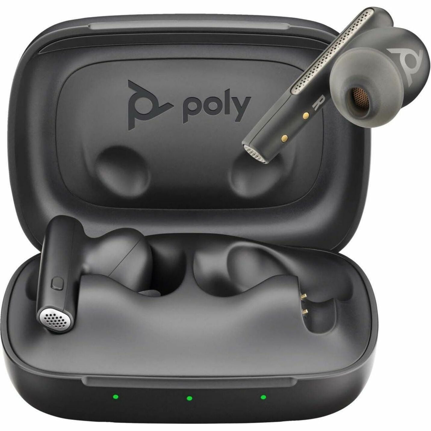 Poly 7Y8H4AA Voyager Free 60 UC Earset, Hybrid Active Noise Cancelling, Lightweight, Stereo Sound, Carbon Black