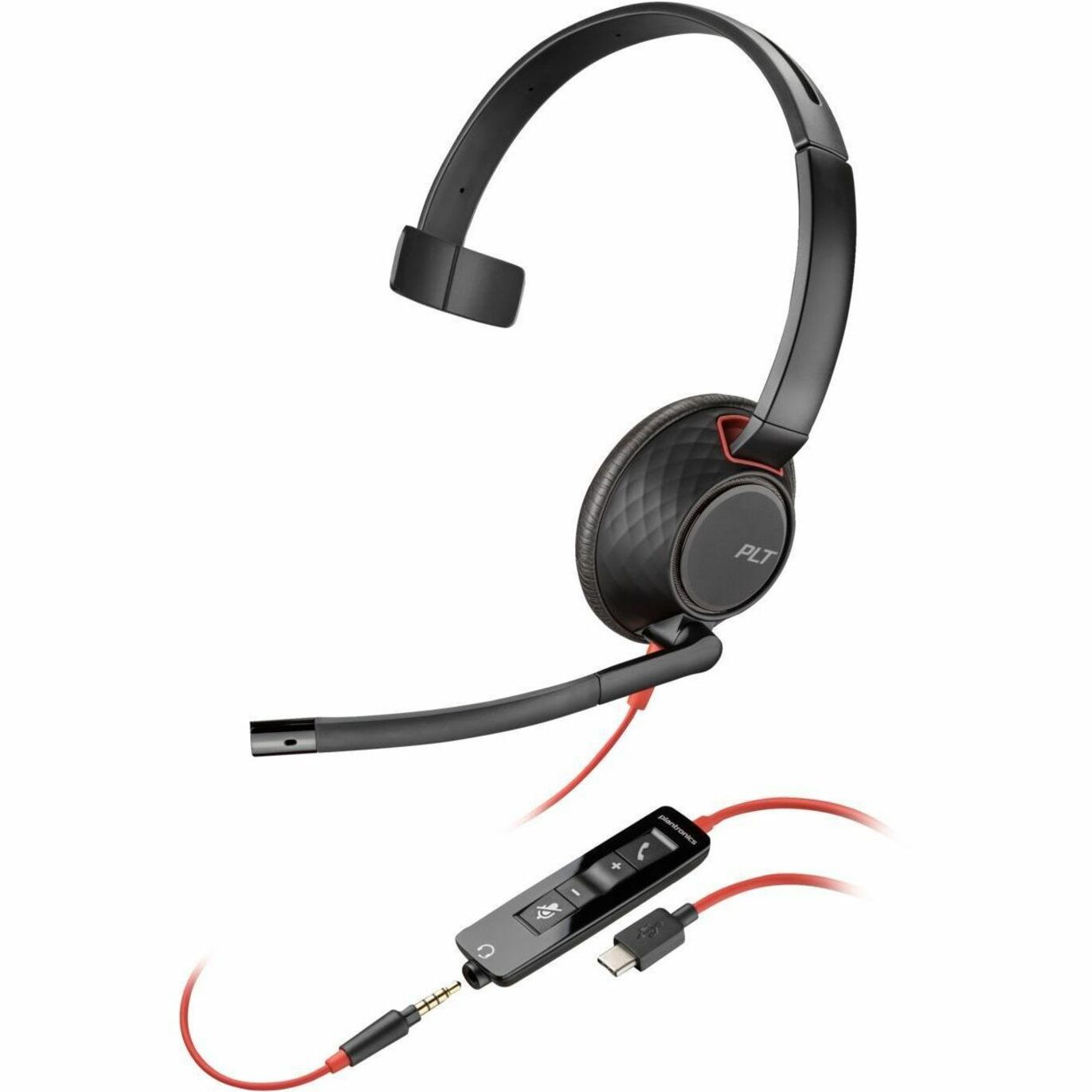 Poly 805H4A6 Blackwire C5210 USB-C Headset + Inline Cable (Bulk Qty.50), Mono, Noise Canceling, Zoom Certified