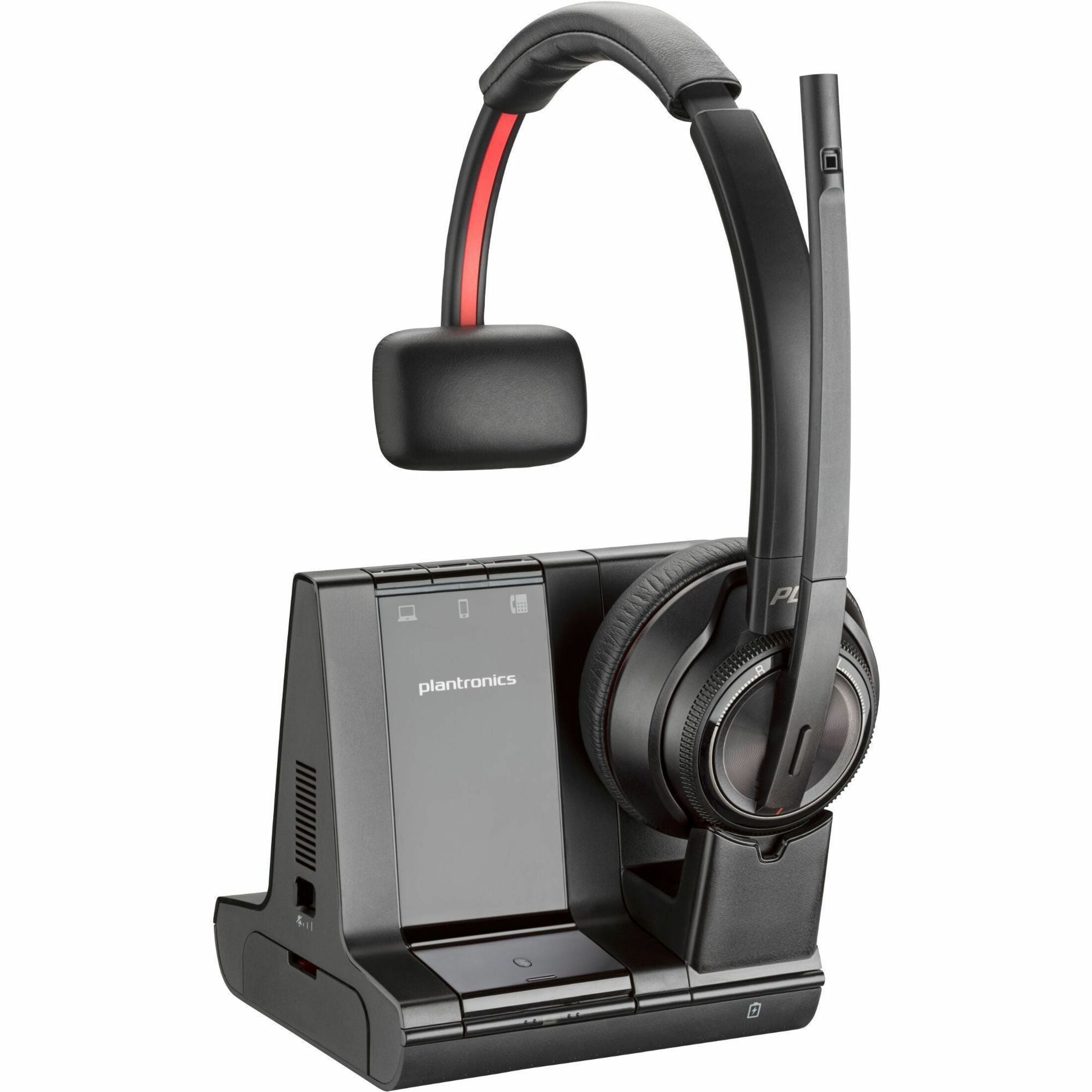 Poly Savi 8210 UC Microsoft Teams Certified DECT 1920-1930 MHz USB-A Headset, Wireless On-ear Over-the-head Headset with Boom Microphone, Black