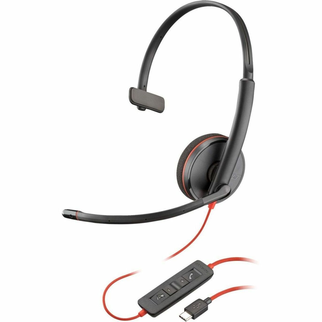 Poly 80S09A6 Blackwire 3210 Headset, Monaural On-ear USB Type C, Mini-phone (3.5mm), Noise Cancelling