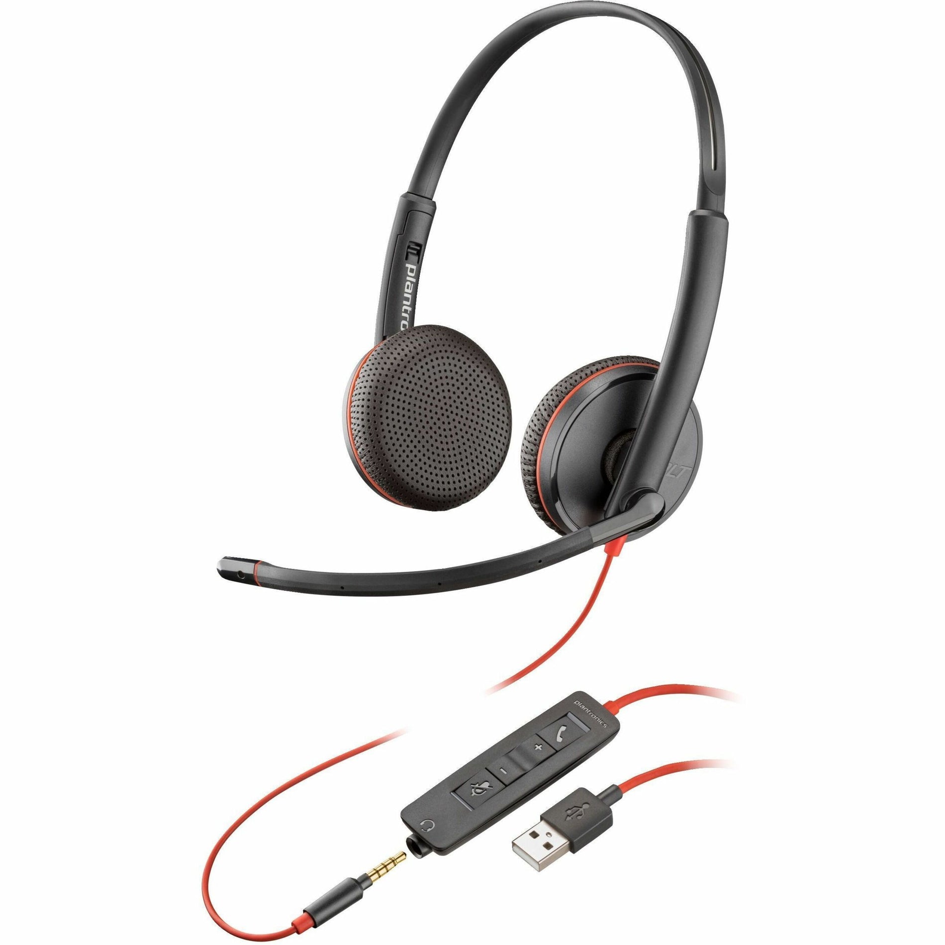 Poly 80S11AA Blackwire C3225 Headset, Binaural Over-the-head, USB Type C, Noise Cancelling