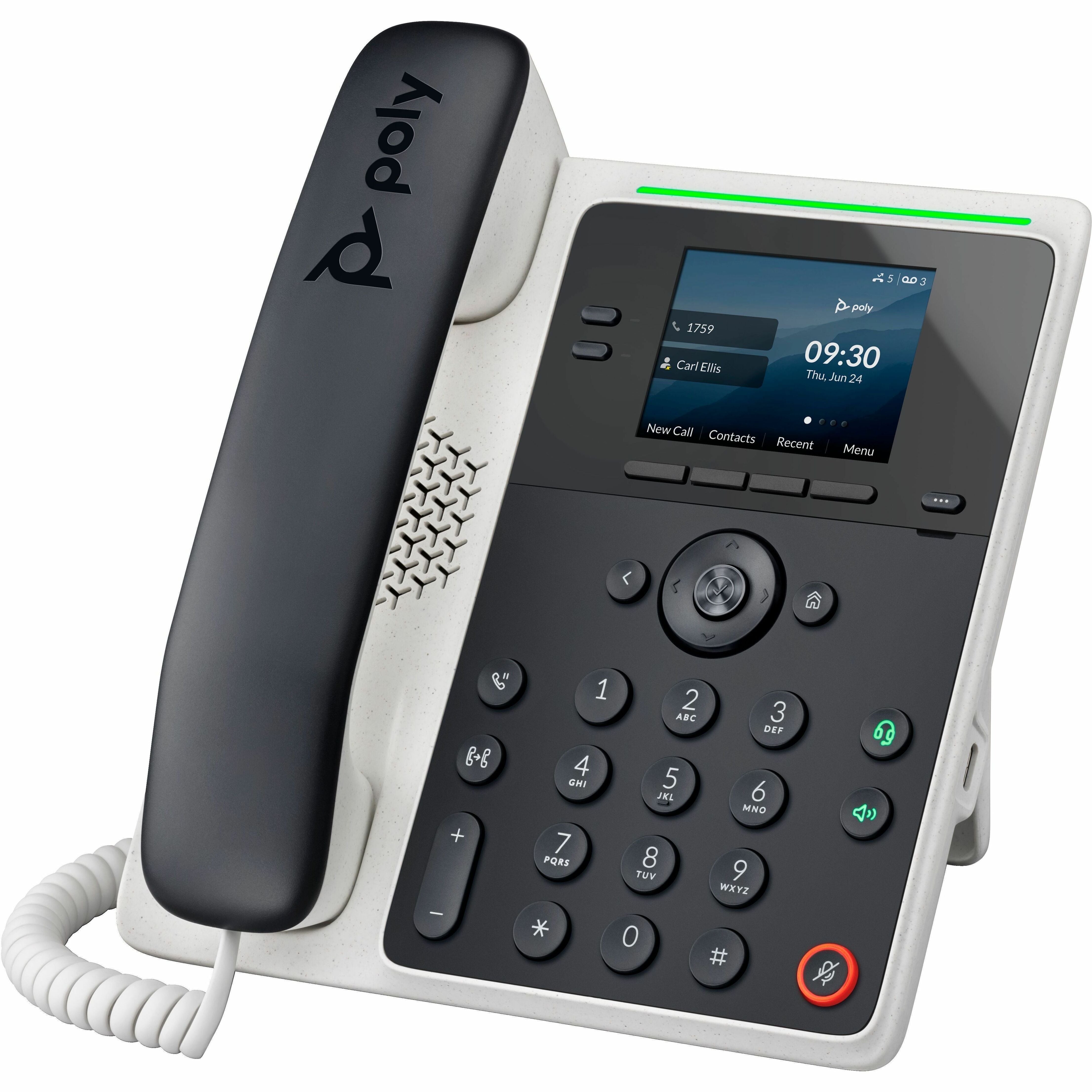Poly 82M86AA Edge E100 IP Phone - Corded, Desktop, Wall Mountable
