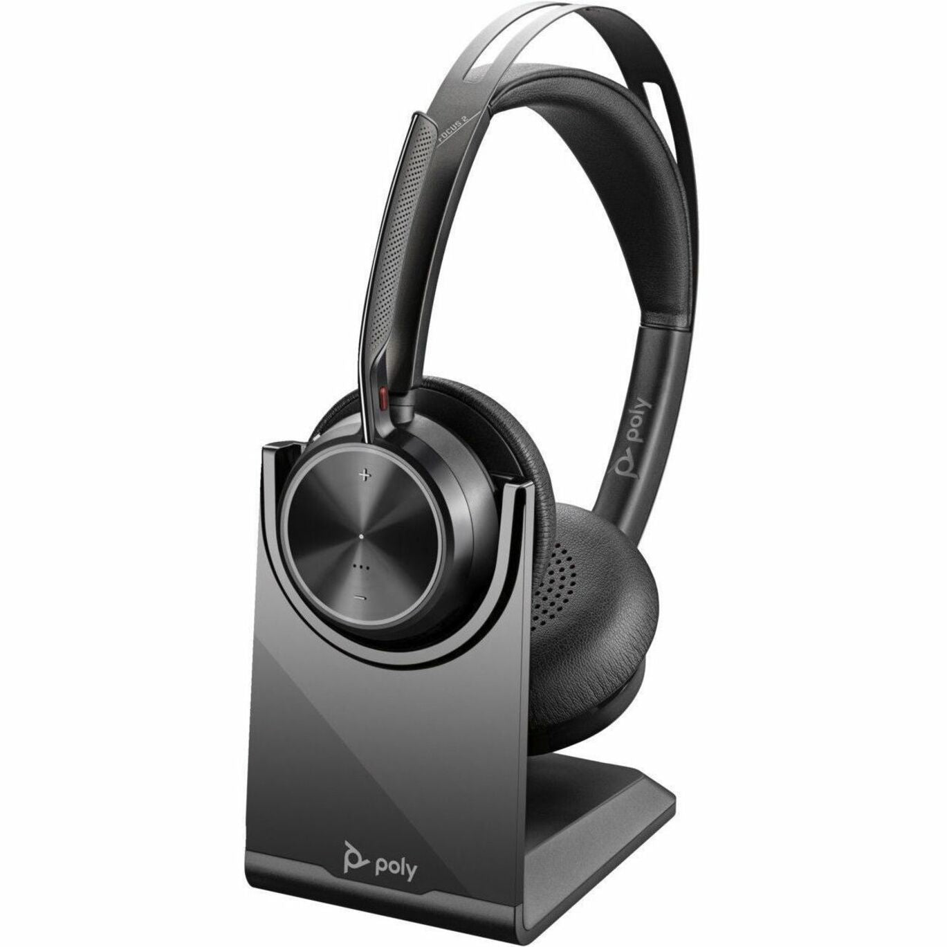 Poly 77Y89AA Voyager Focus 2 USB-C Headset with charge stand, Noise Reduction, Rechargeable Battery, Comfortable, Hybrid Active Noise Cancelling