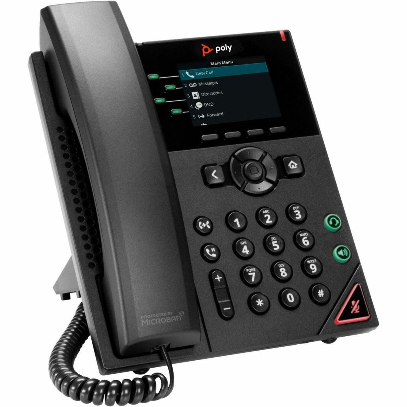 Poly 89B62AA#AC3 VVX 250 4-Line IP Phone, Corded, Desktop, Wall Mountable, Black