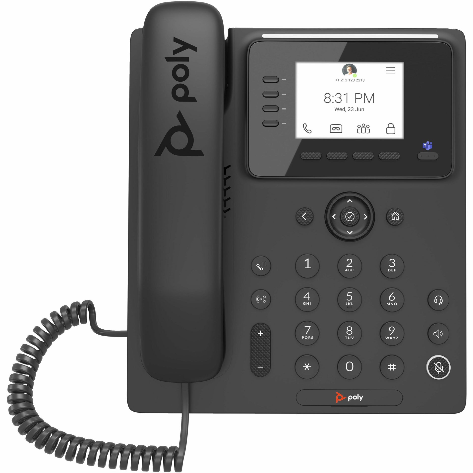 Poly 848Z7AA#AC3 CCX 350 Business Media Phone for Microsoft Teams and PoE-Enabled, Corded Desktop IP Phone, Black
