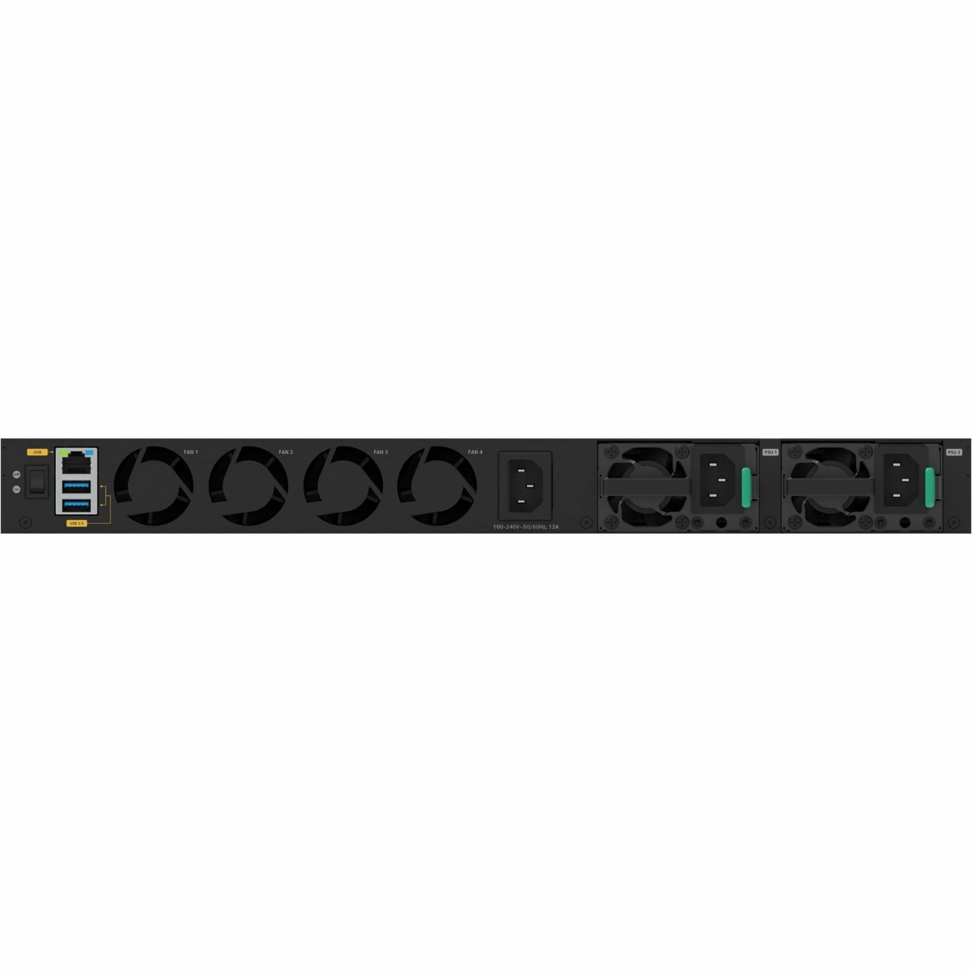 Netgear MSM4352-100NES AV Line M4350-44M4X4V Ethernet Switch, 48 Ports, 4 x 10G PoE++, 44 x 2.5G PoE++, 4 x 25G Expansion Slots