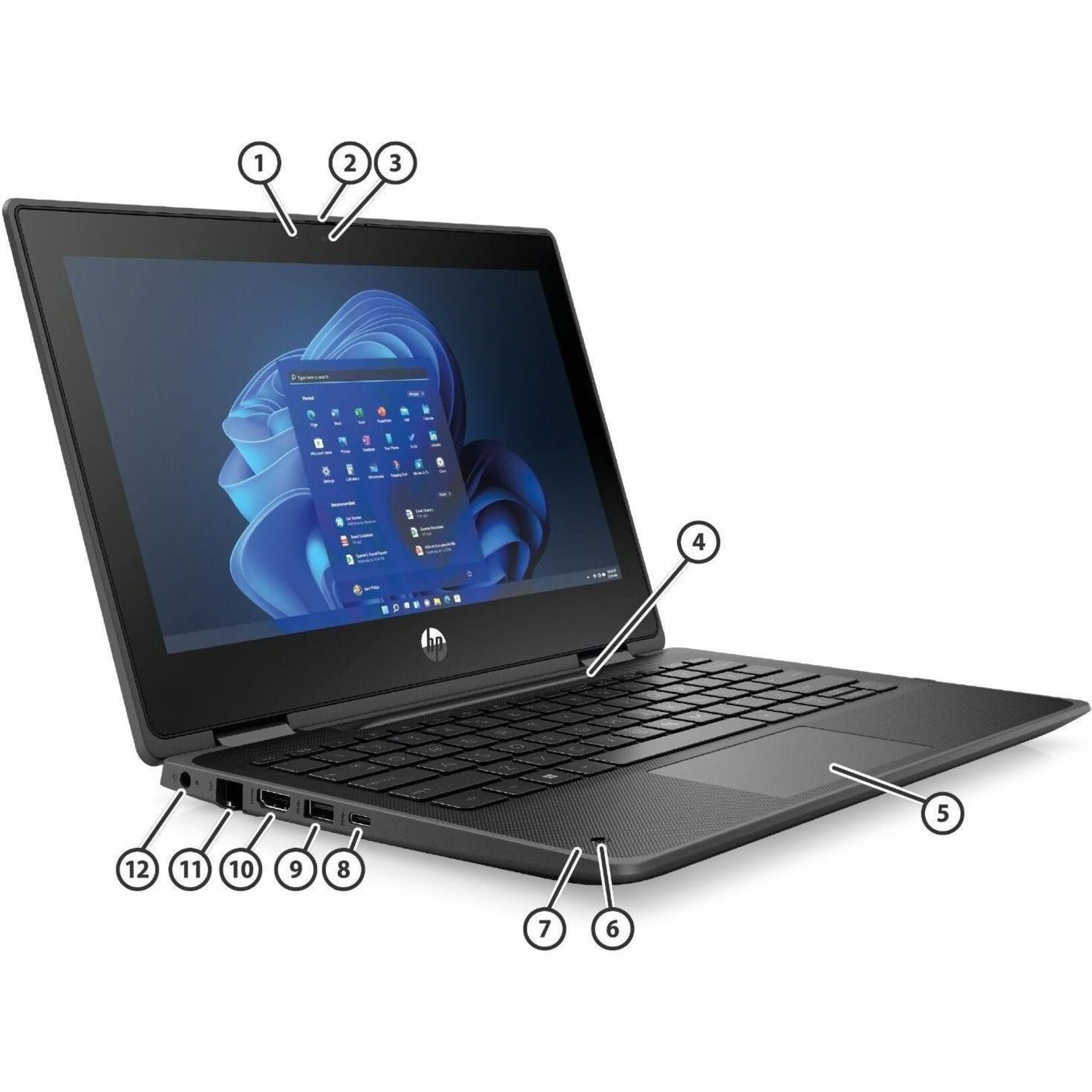 HP Pro x360 Fortis 11 G10 11.6" Touchscreen Convertible 2 in 1 Notebook, HD, Intel Core i5 12th Gen i5-1230U, 8GB RAM, 256GB SSD