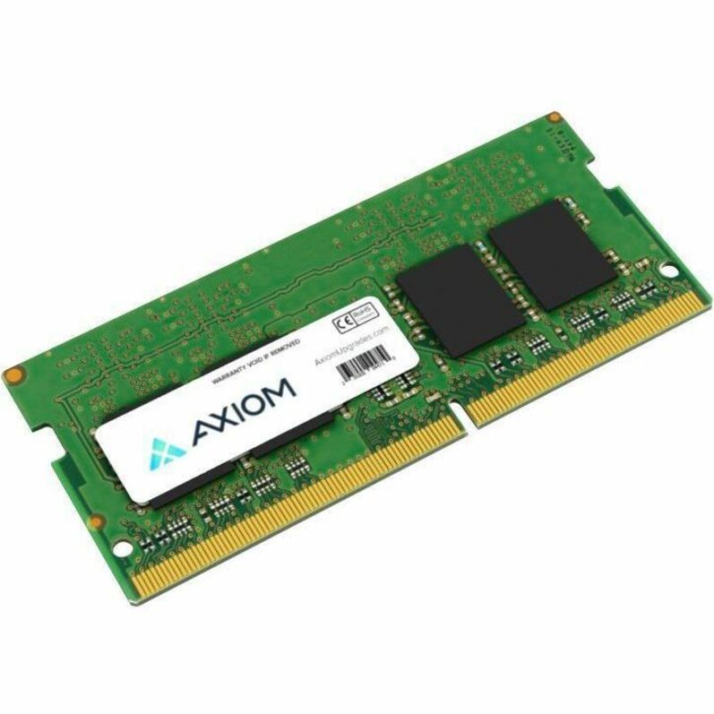 Axiom 32GB DDR5 SDRAM SoDIMM memory module with green PCB and black memory chips
