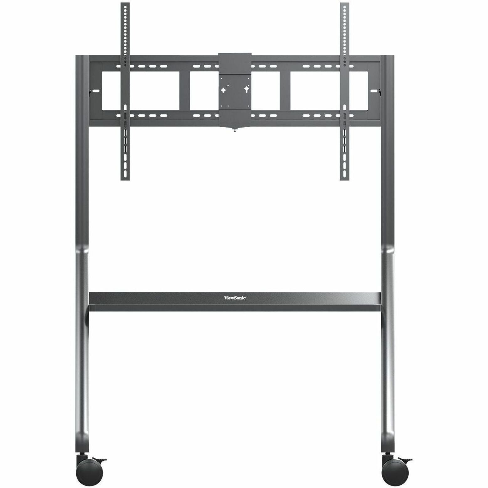 ViewSonic VB-STND-009 Display Cart, Storage Tray, Compact, Maneuverable, 360° Swivel, Mobility, Robust, Adjustable Height, Locking Casters