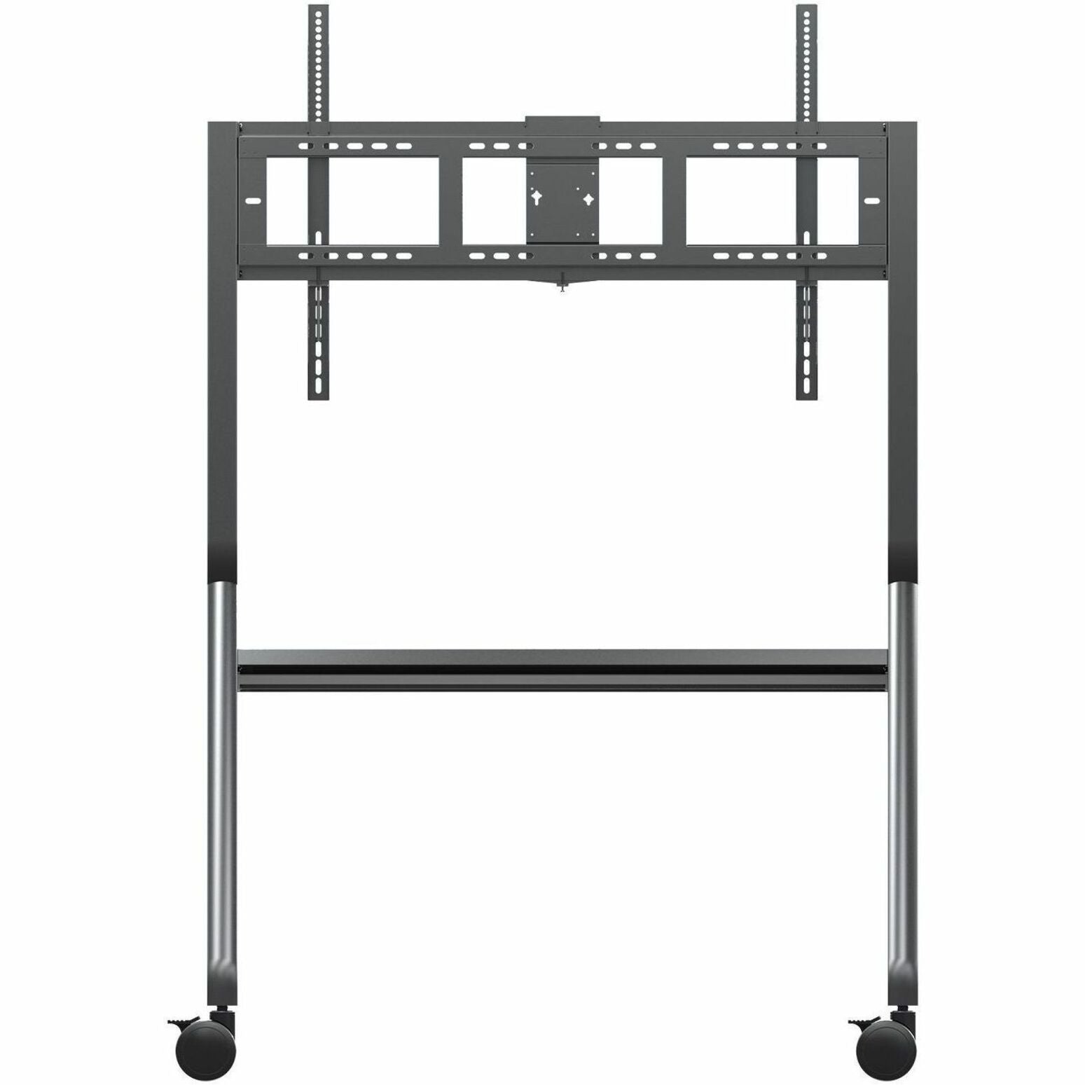 ViewSonic VB-STND-009 Display Cart, Storage Tray, Compact, Maneuverable, 360° Swivel, Mobility, Robust, Adjustable Height, Locking Casters