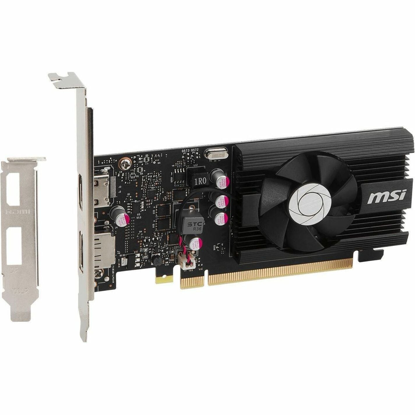 MSI G103044PC GeForce GT 1030 4GD4 LP OC Graphic Card, 4GB DDR4, HDMI, DisplayPort, Low Profile