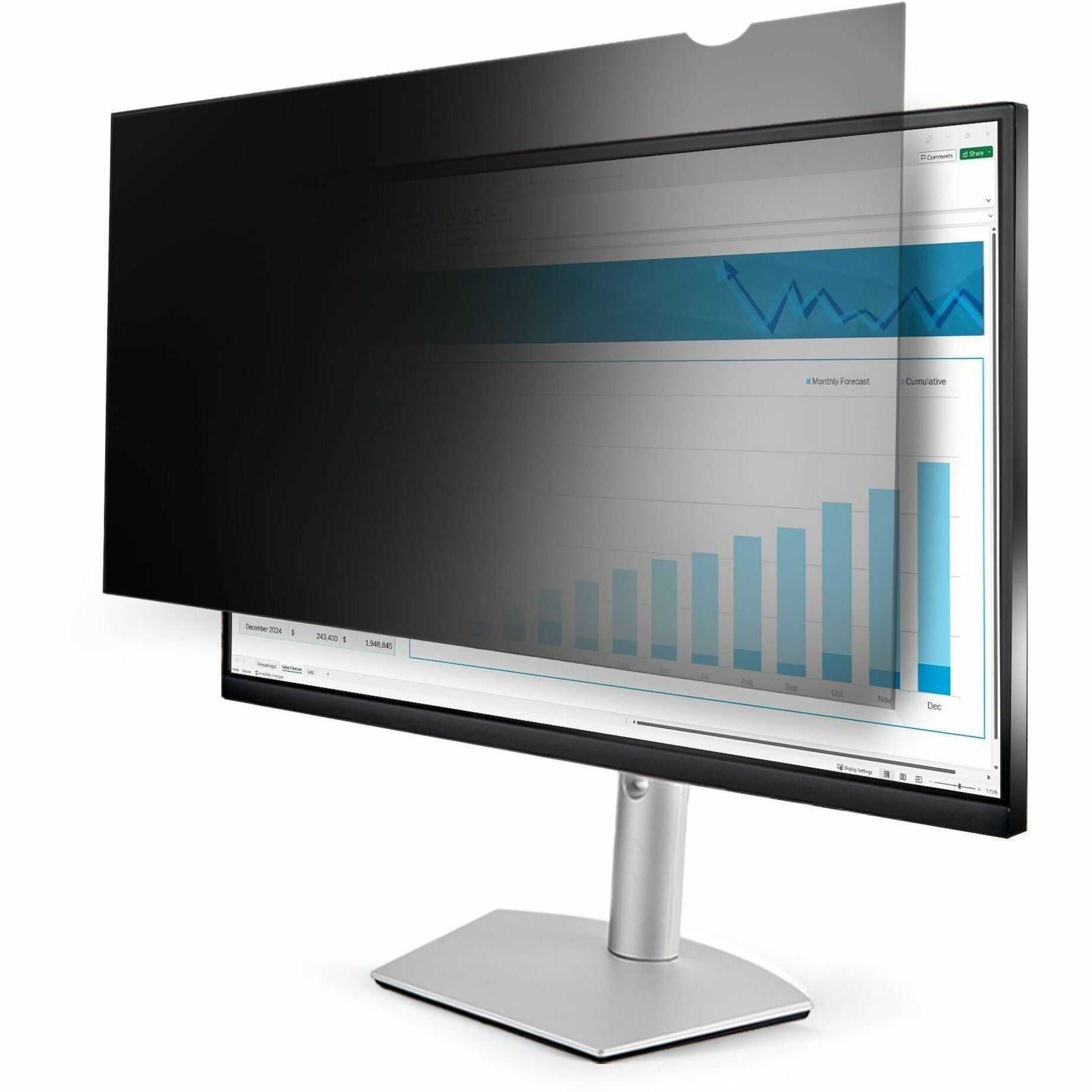 StarTech.com 23669-PRIVACY-SCREEN Privacy Screen Filter, Reversible Matte-to-Glossy, Easy to Remove, Blue Light Reduction, 23.6" Monitor