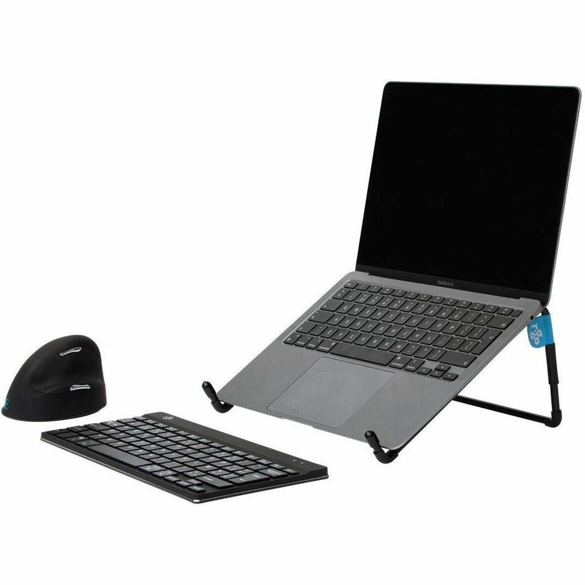 R-Go RGOSC015BL Steel Travel Laptop Stand, Foldable Notebook Stand, 11.02 lb Maximum Load Capacity