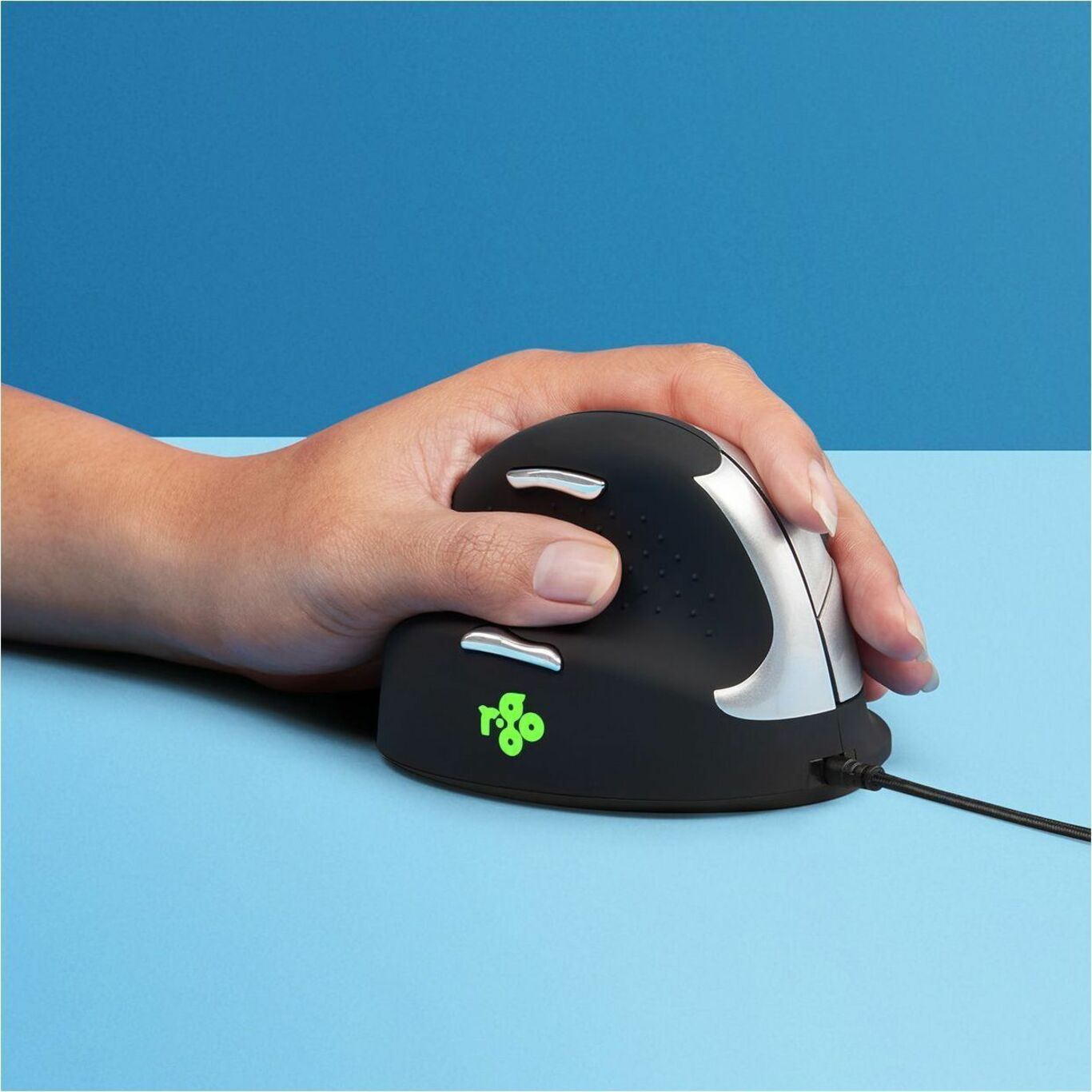 R-Go RGOBRHESML HE Break Mouse, Left-Handed Ergonomic Fit, Medium Size, 5 Buttons, 3500 dpi