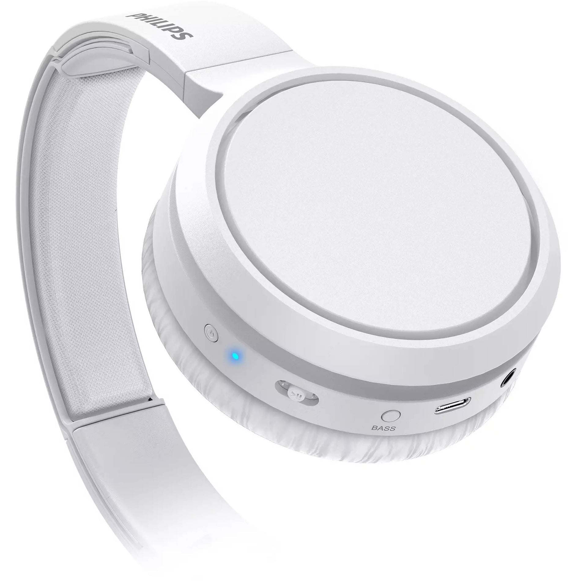 Philips TAH5205WT/00 Headset, Fold-Flat Lightweight Over-the-Ear Headphones with Integrated Microphone, White