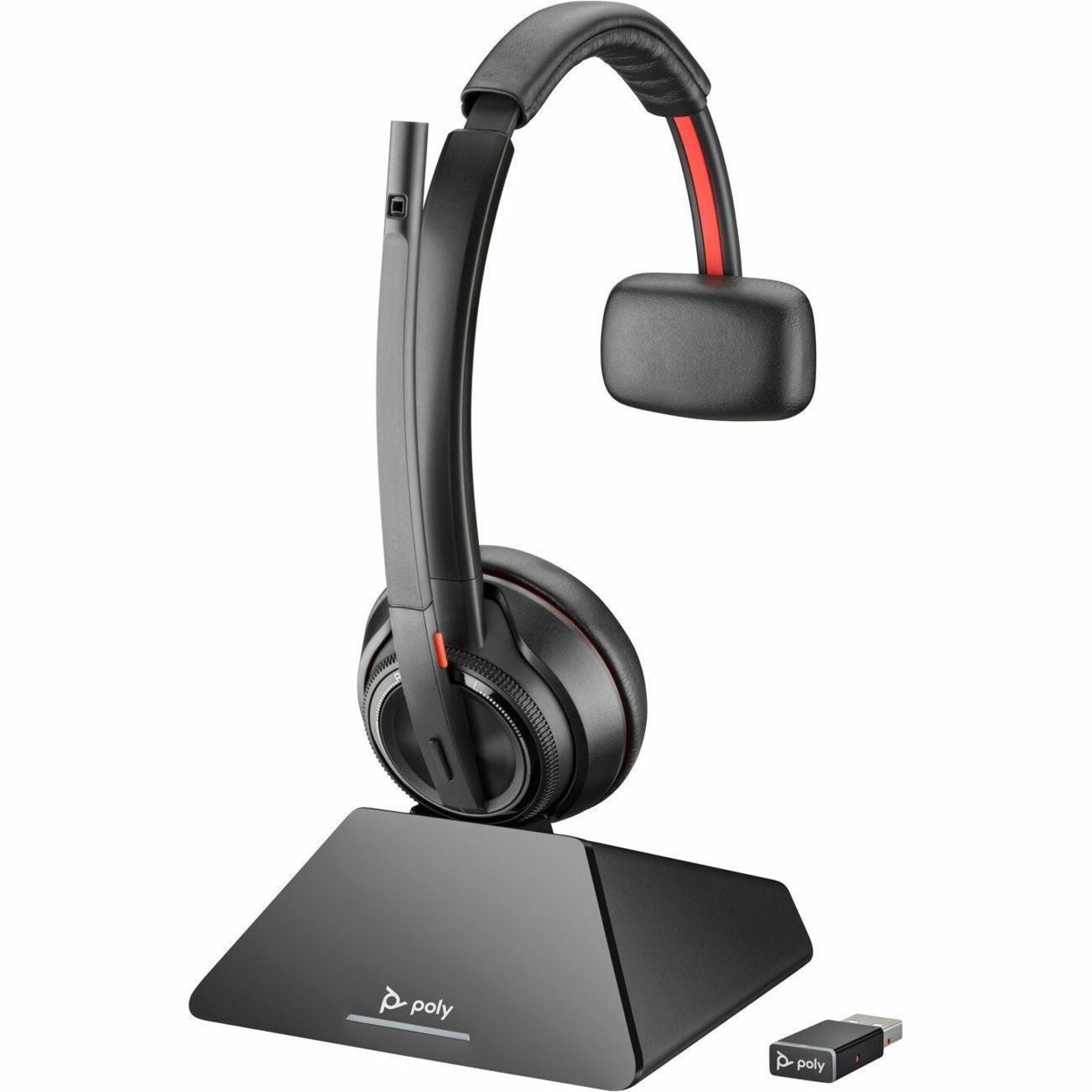 Poly Savi 8210 UC DECT 1920-1930 MHz USB-A Headset, Wireless On-ear Over-the-head Mono Headset with Noise Cancelling Microphone