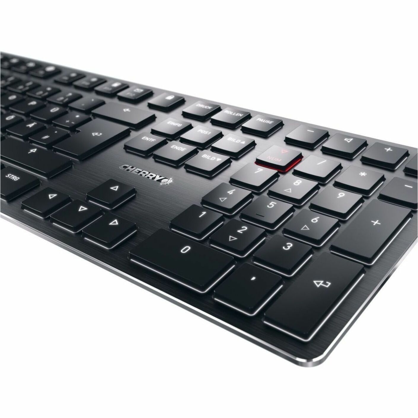 CHERRY G8U-27000LTBUS-2 KW X ULP Tastatur kabellos Bluetooth/RF RGB LED Hintergrundbeleuchtung wiederaufladbarer Akku 