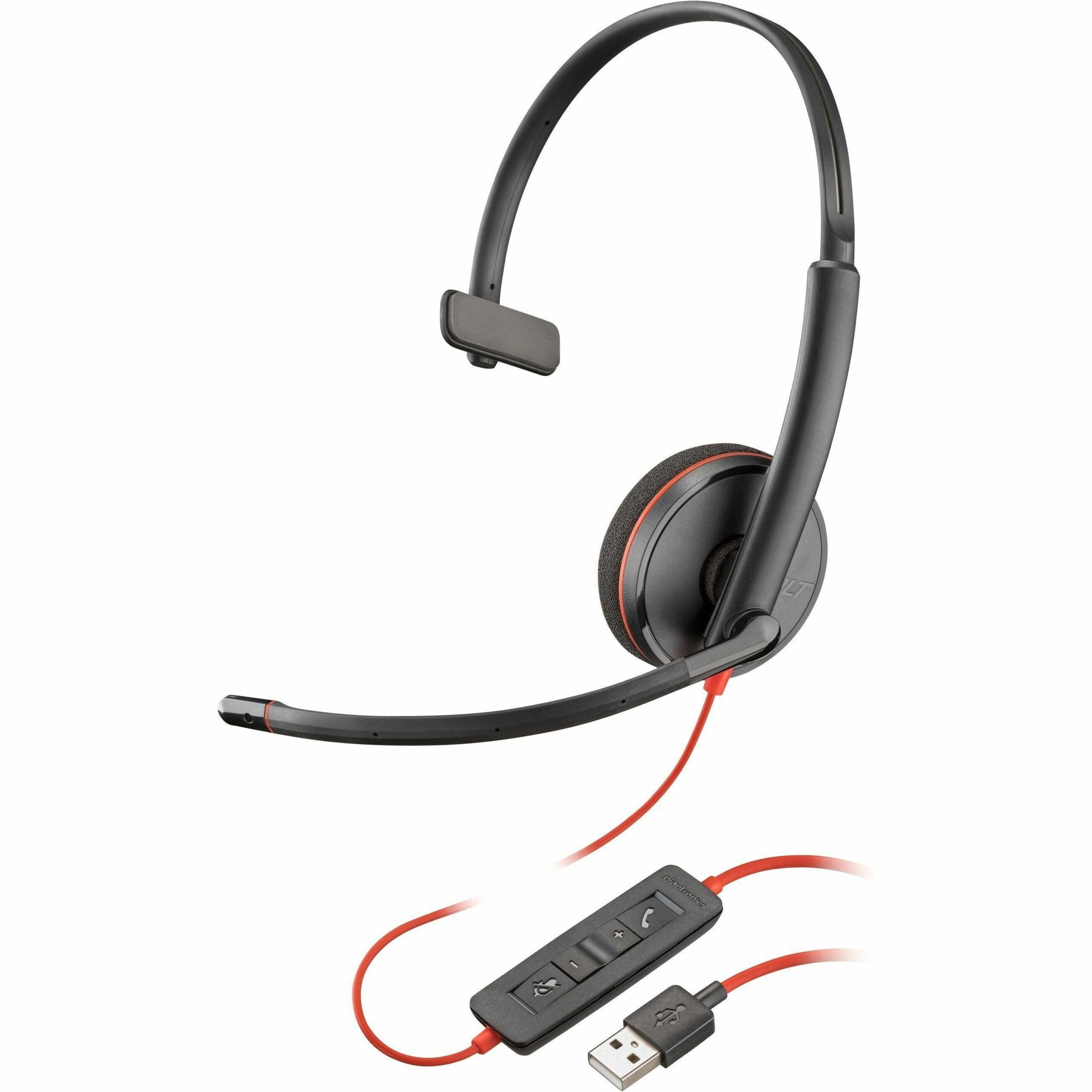 Poly Blackwire 3210 Monaural USB-A Headset (Bulk Qty.50) (80S01A6) 