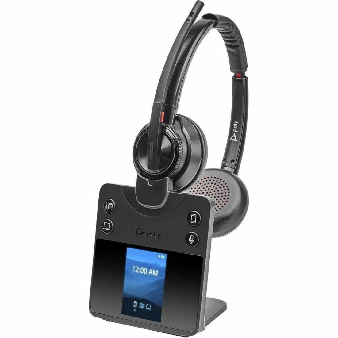 Poly 2-221104-201 Savi 8400 Office 8420 Headset, Binaural Over-the-head Wireless Bluetooth/DECT 6.0 Headset with Noise Cancelling, Volume Control, and Microsoft Teams Certification