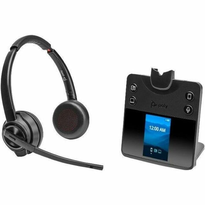 Plantronics 2-221103-201 Savi 8400 Office 8420 Headset, Binaural On-ear Wireless Bluetooth/DECT 6.0 Headset with Noise Cancelling Microphone, Microsoft Teams Certification
