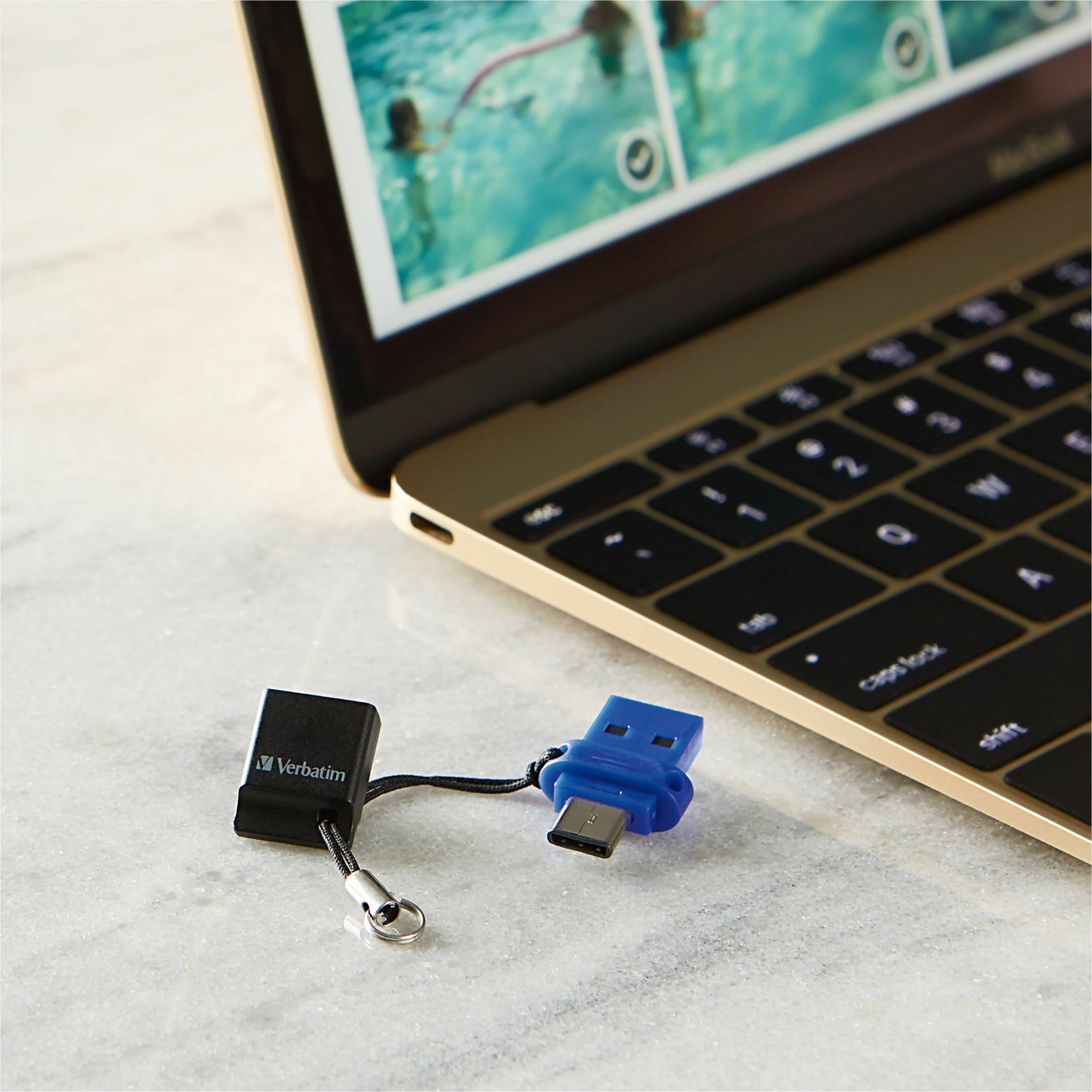 Verbatim 71275 Store 'n' Go Dual 128GB USB Flash Drive, Blue