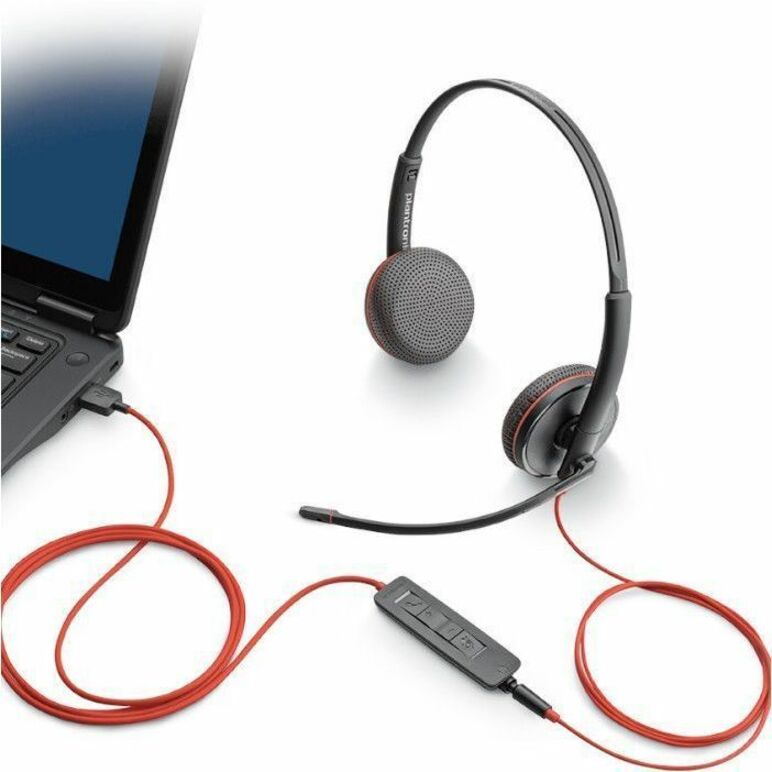 Poly Blackwire C3220 Headset, Binaural Over-the-ear Over-the-head, USB Type C, Noise Cancelling