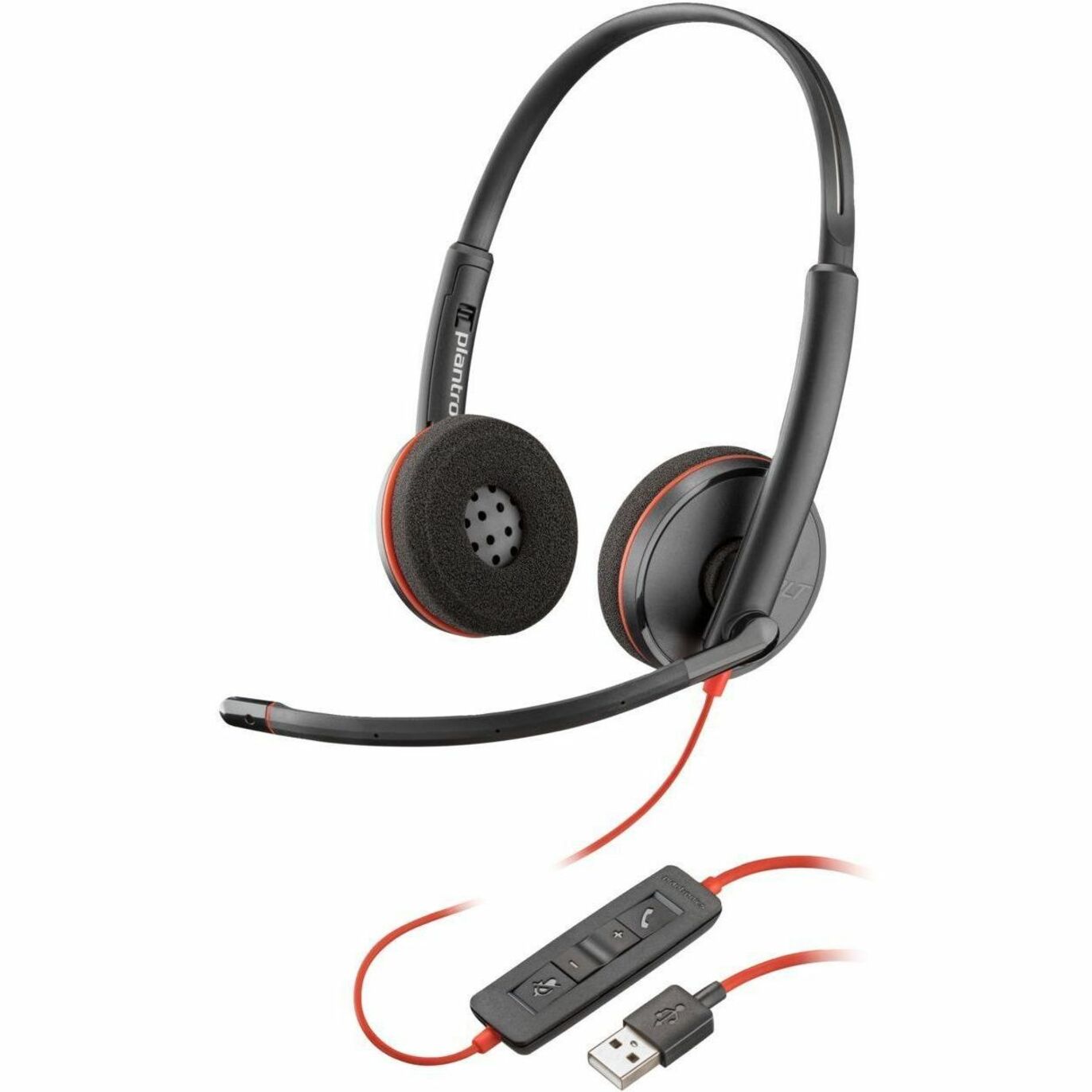 Poly Blackwire 3220 Headset, Binaural Over-the-ear Over-the-head, Noise Cancelling, USB Type A Mini-phone (3.5mm) Connectivity