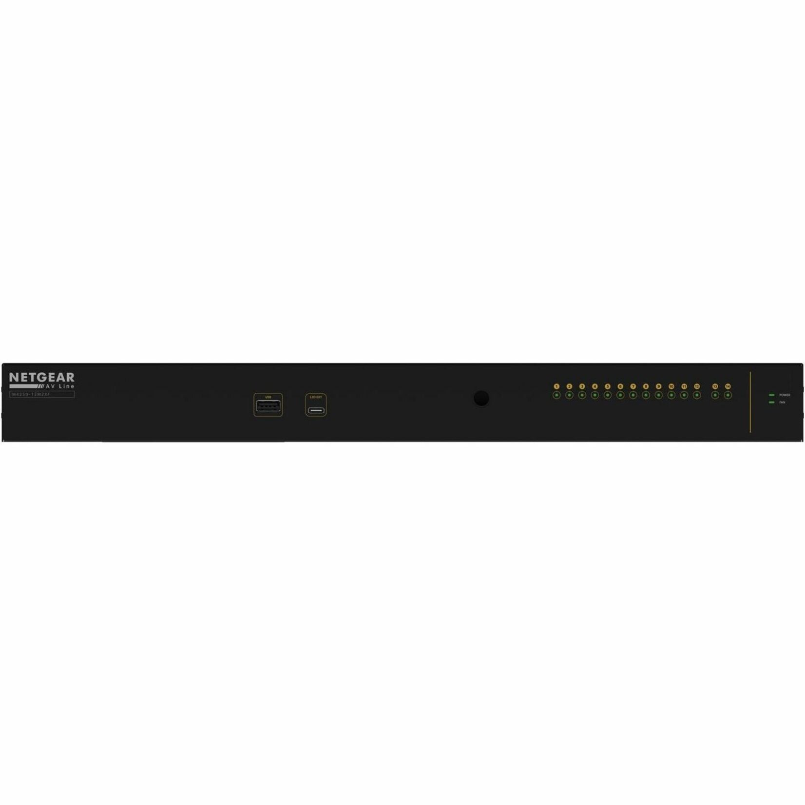 Netgear MSM4214X-TAANAS AV Line M4250-12M2XF Managed Switch, 12x2.5G and 2xSFP+, Gigabit Ethernet, 10 Gigabit Ethernet