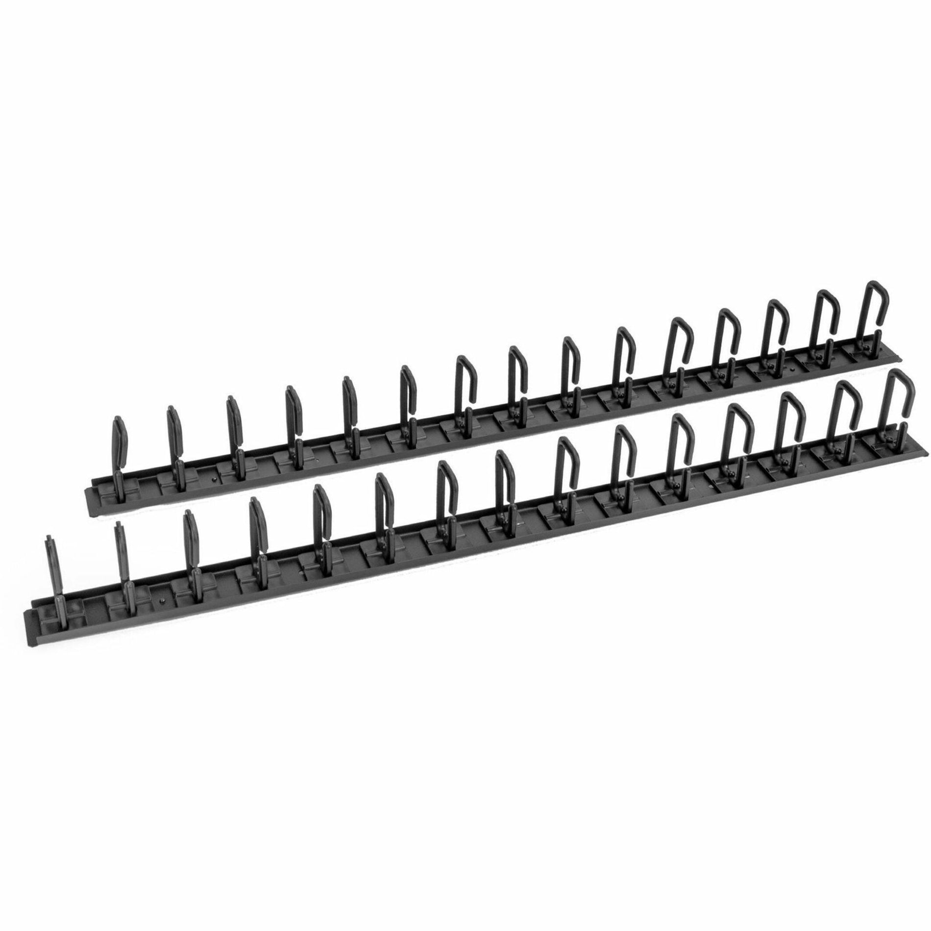 Rocstor Y10E052-B1 VERTICAL CABLE ORGANIZER WITH D-RING HOOKS - 6 FT