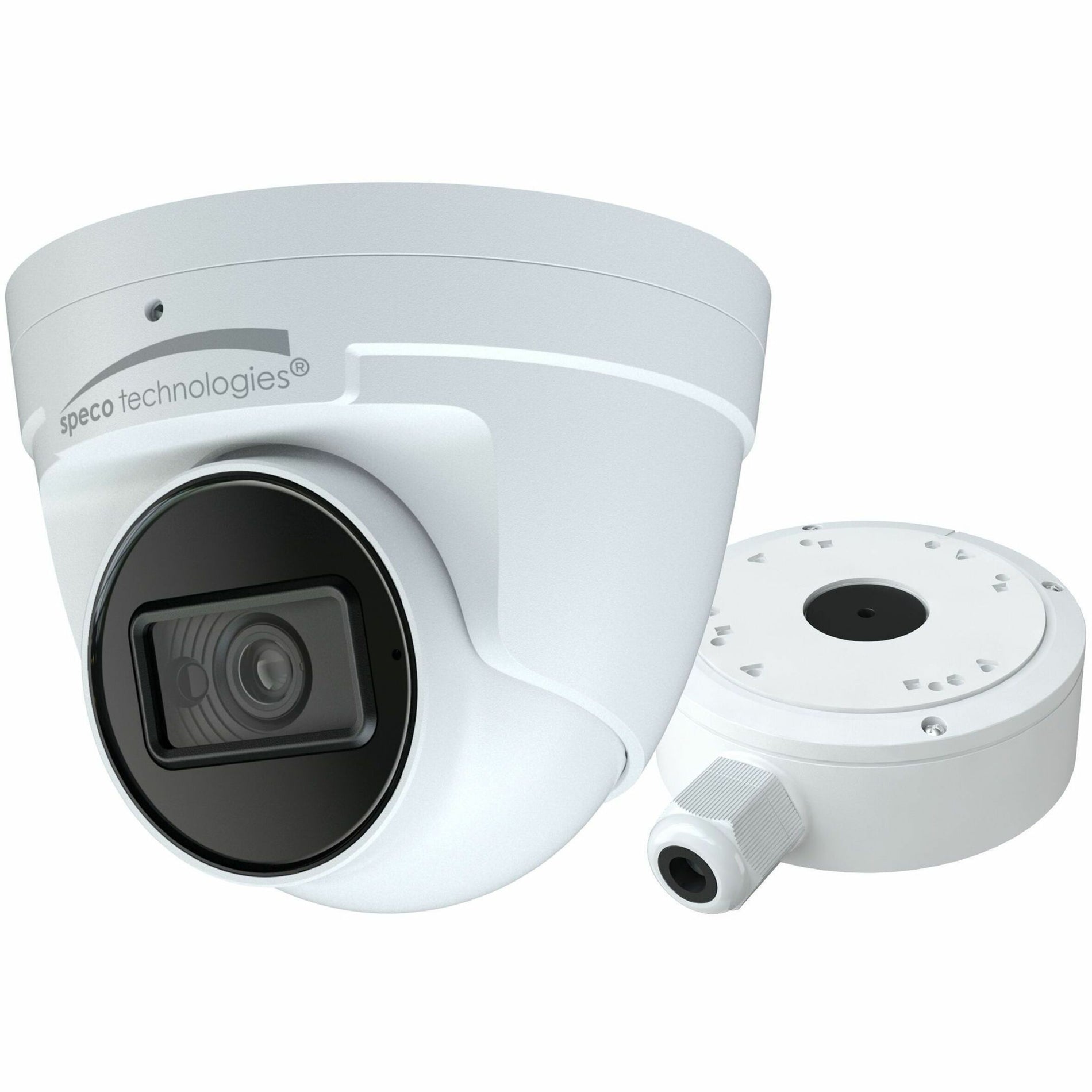 Speco O8T9 8MP (4K) H.265 IP Turret Camera with Advanced Analytics, Color, Weather Resistant, 98 ft Night Vision