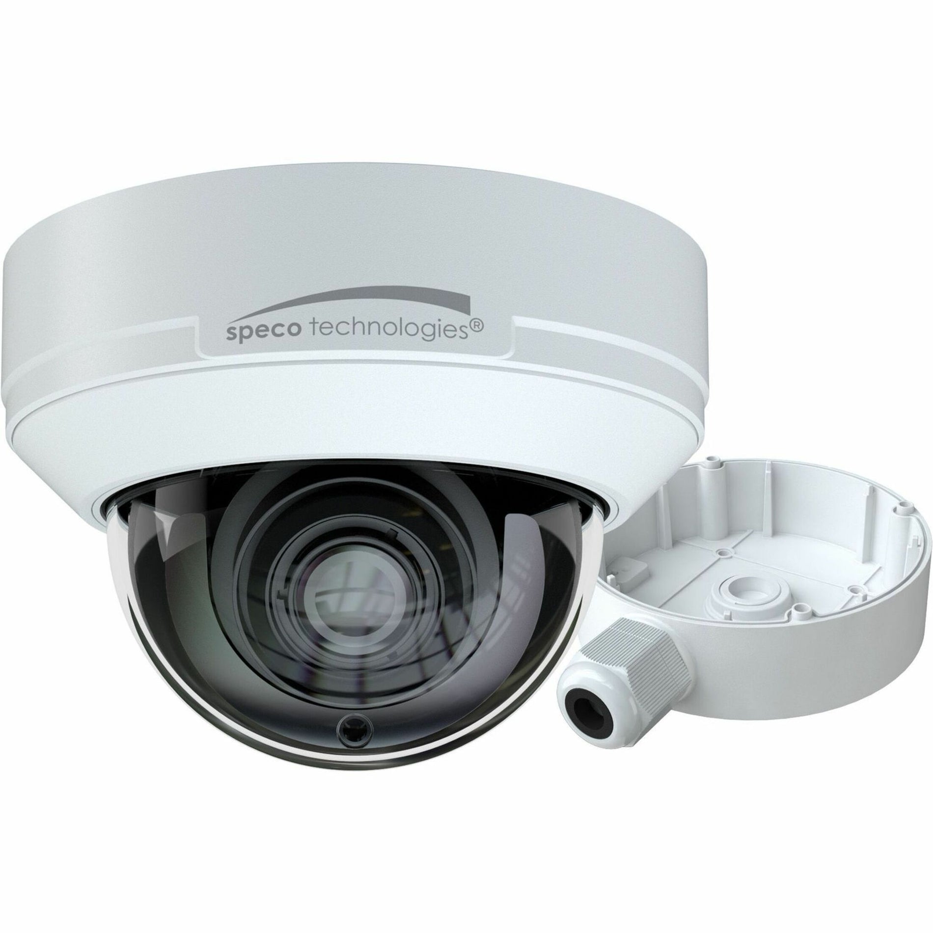 Speco O8D9M 8MP (4K) IP Dome Camera with Advanced Analytics, NDAA Compliant, Varifocal Lens, 4.2x Optical Zoom, Motion Detection, Wide Dynamic Range, SD Card Local Storage