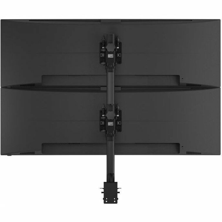 Atdec AWMS-2-BT75-H-B Heavy Duty Dual Vertical Monitor Mount with HD F-Clamp, Desk Mount for Computer, Monitor, Display